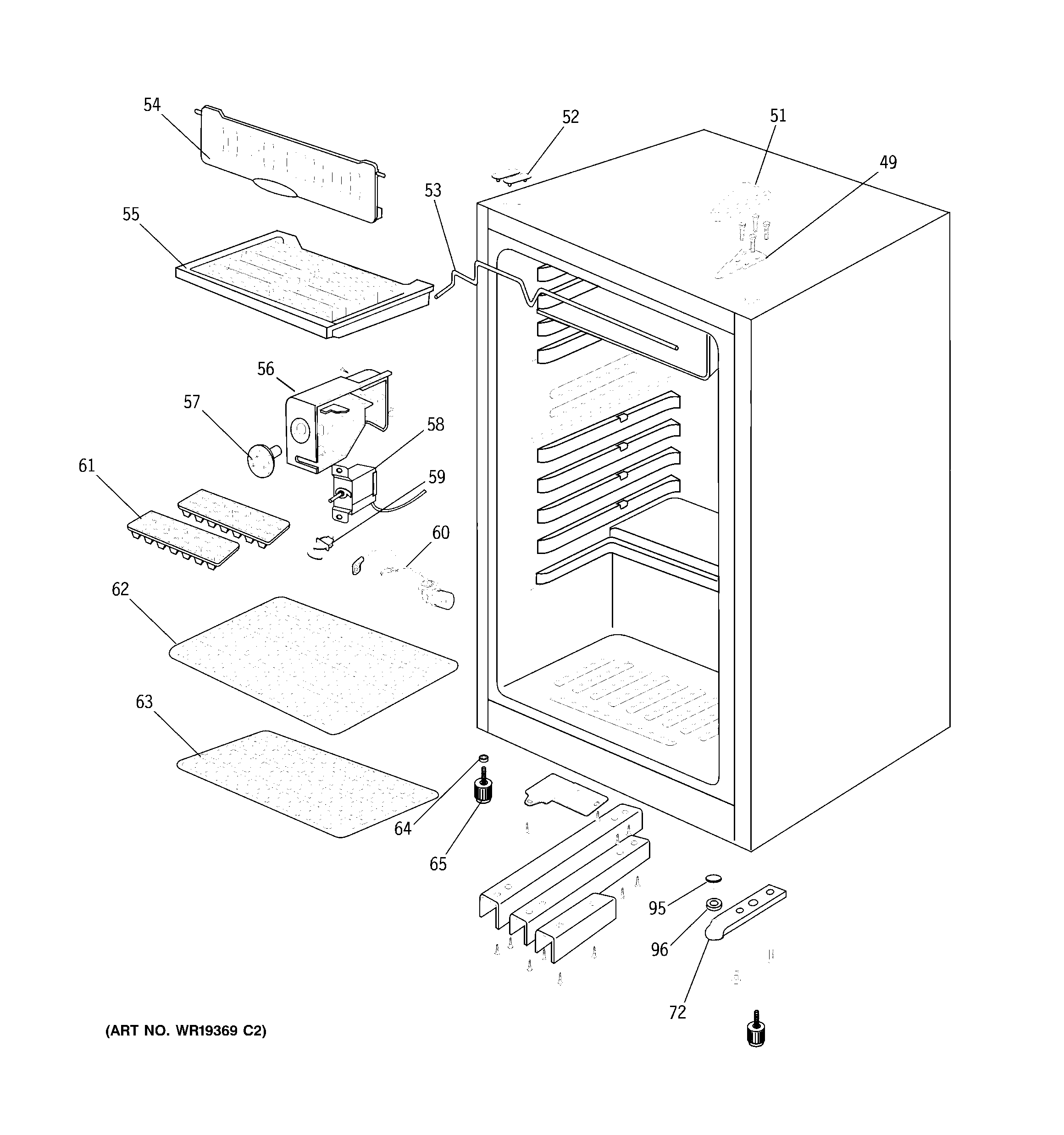 GE GMR06AAPWW cabinet diagram