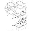 GE GTS22KBPDRCC fresh food shelves diagram