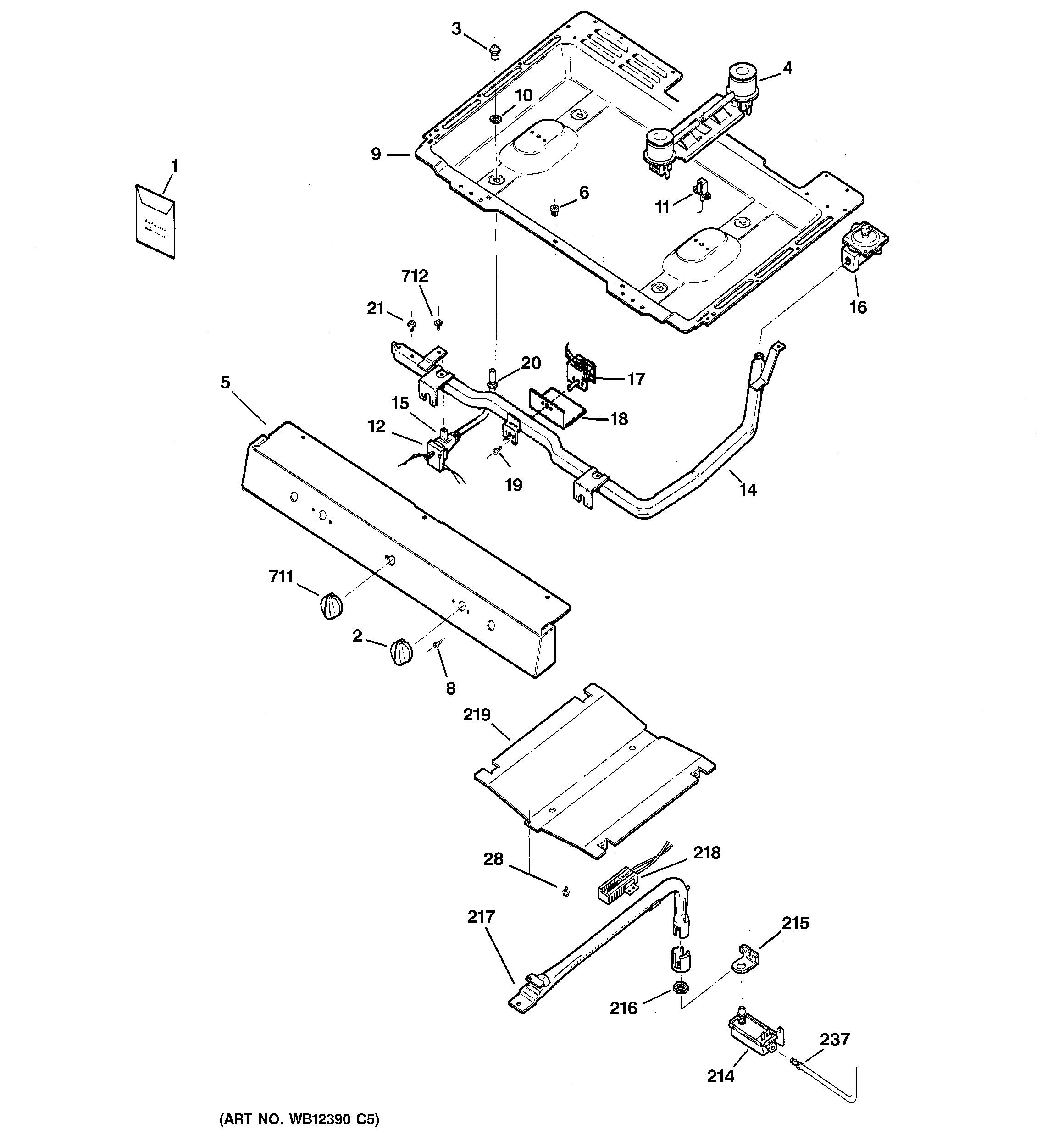 GE JGBS04BEM1WH gas & burner parts diagram