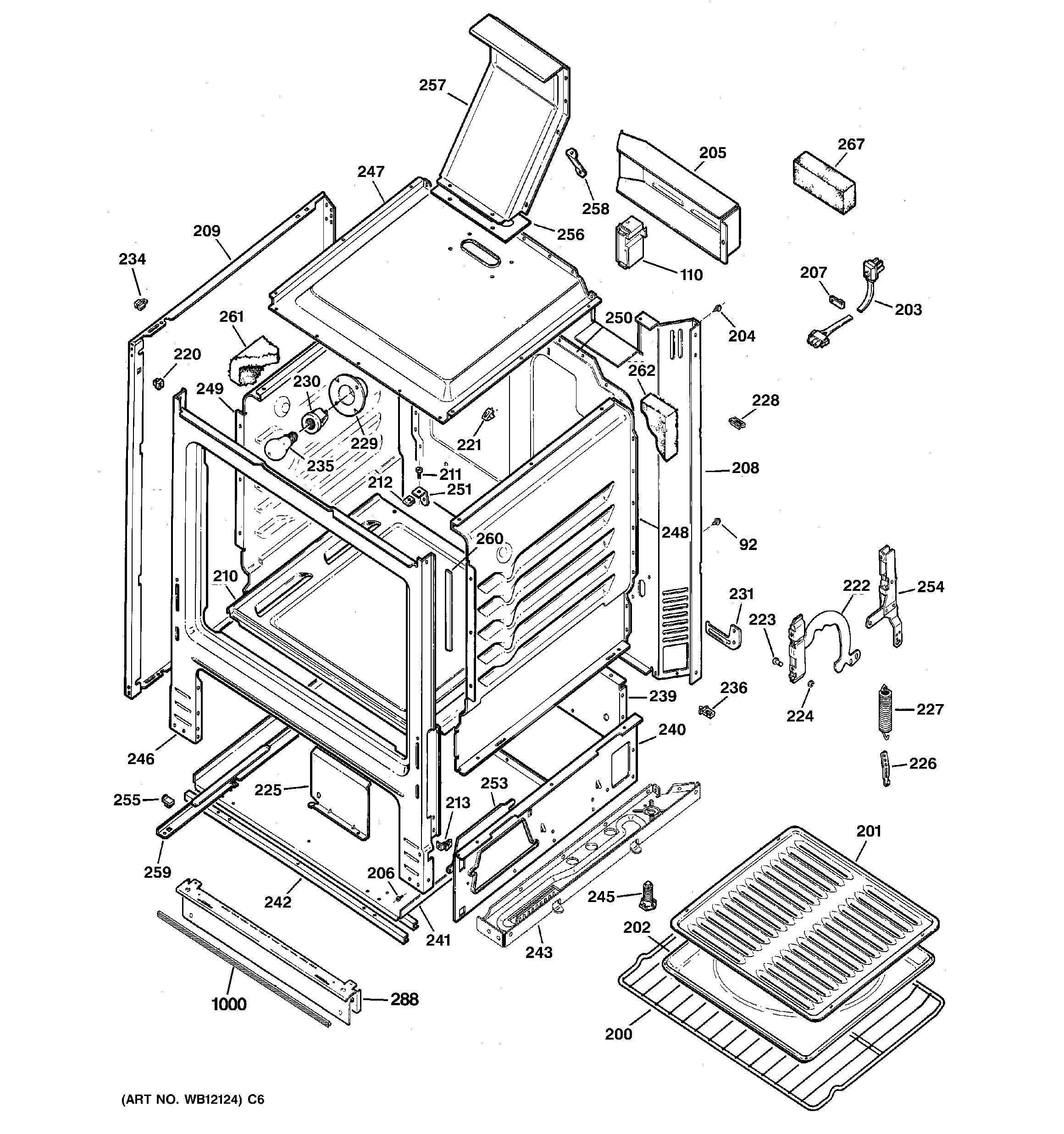 GE JGBS07PEM1CC body parts diagram