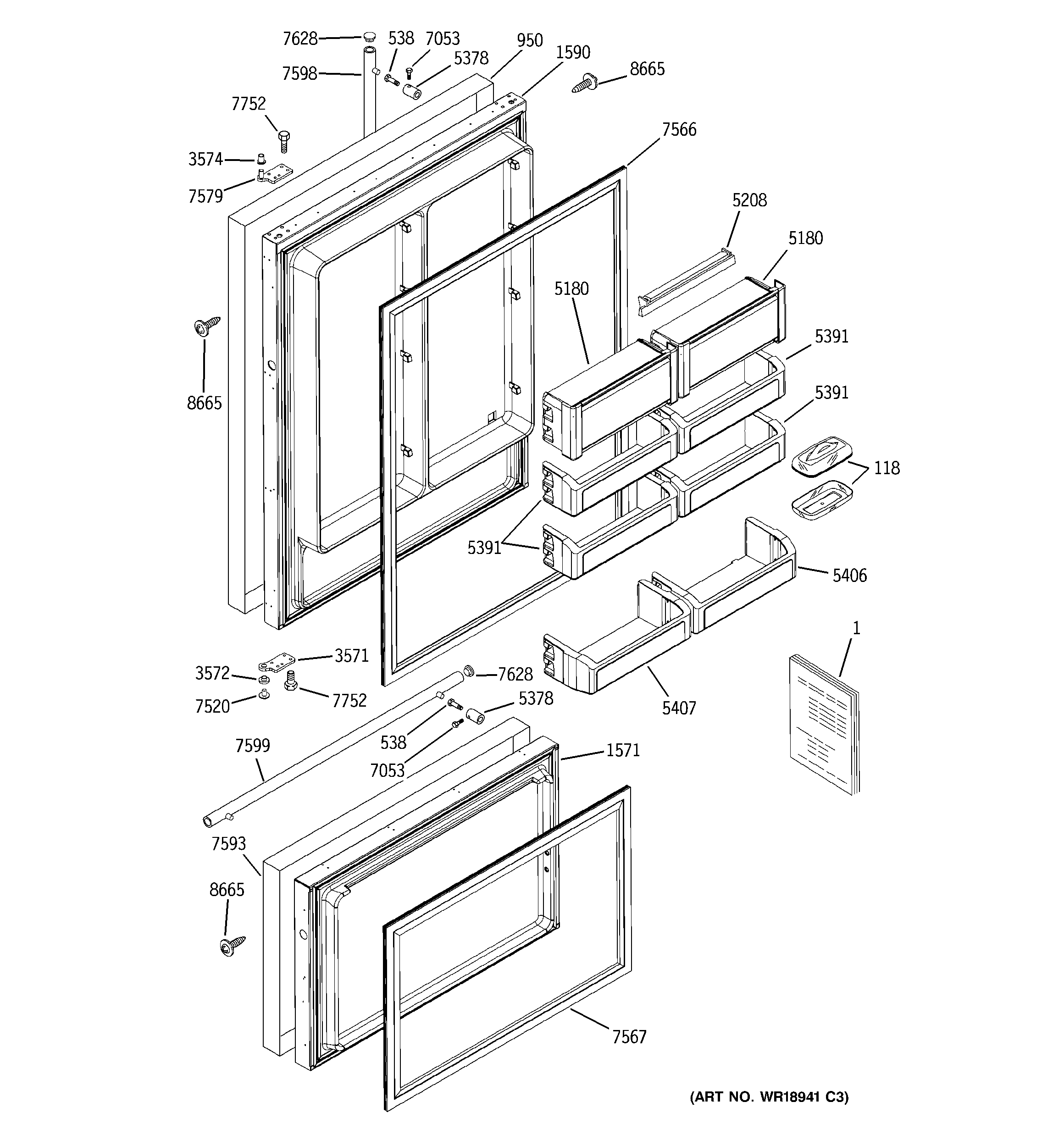GE ZICS360NRCRH doors diagram