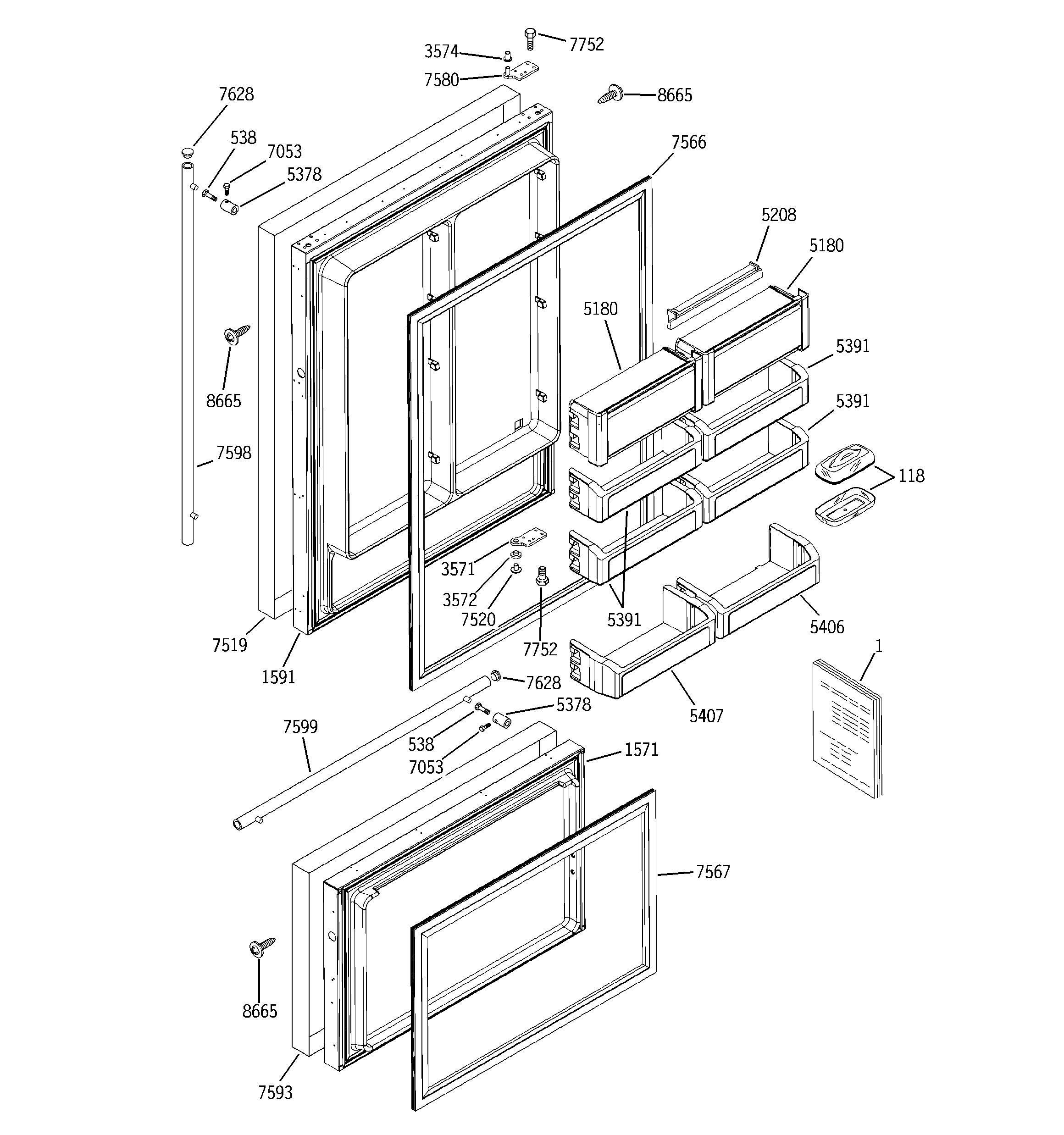 GE ZICS360NRELH doors diagram