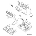 GE JGB916BEK6BB control panel & cooktop diagram