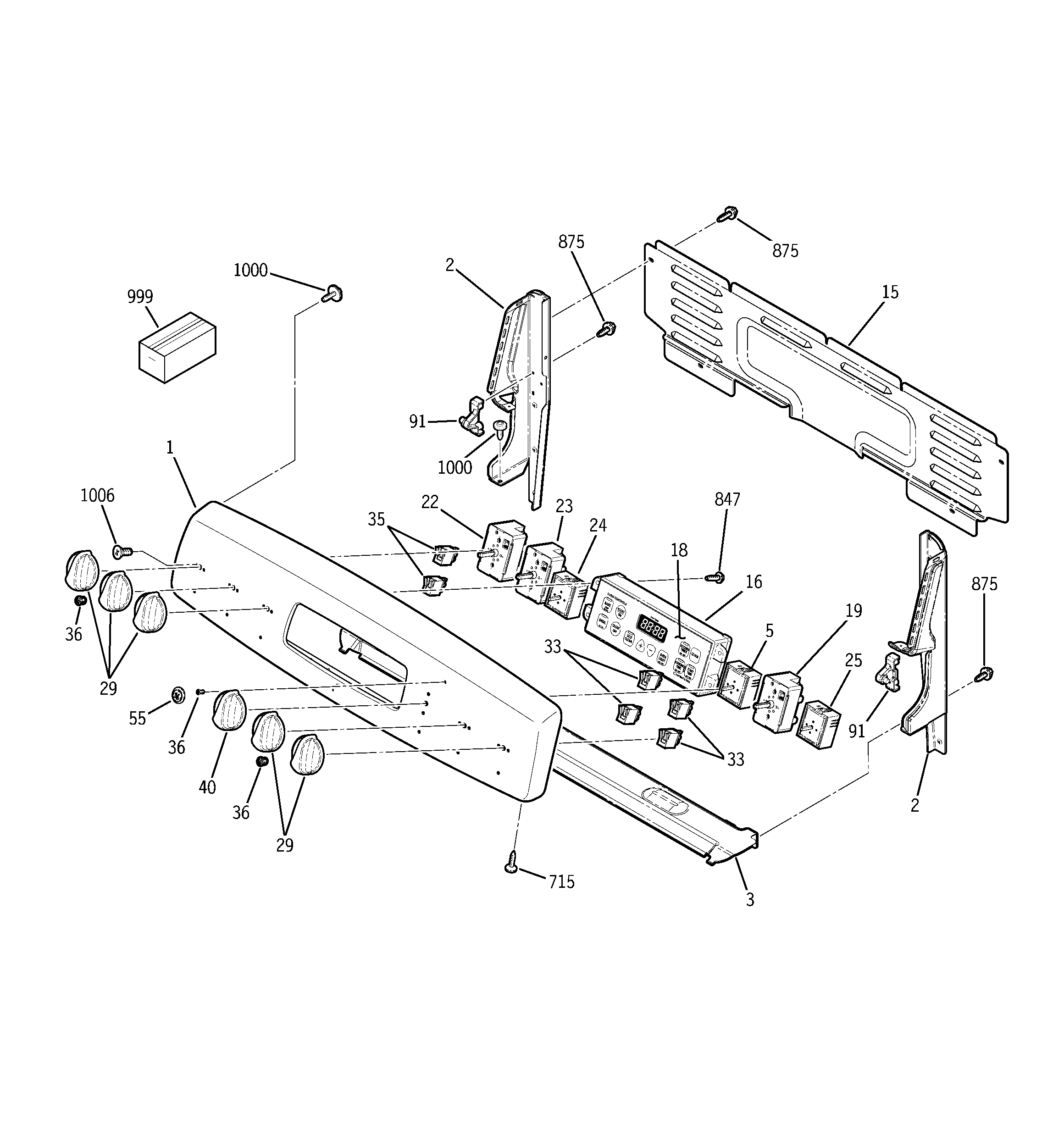 GE JBP89TM1WW control panel diagram