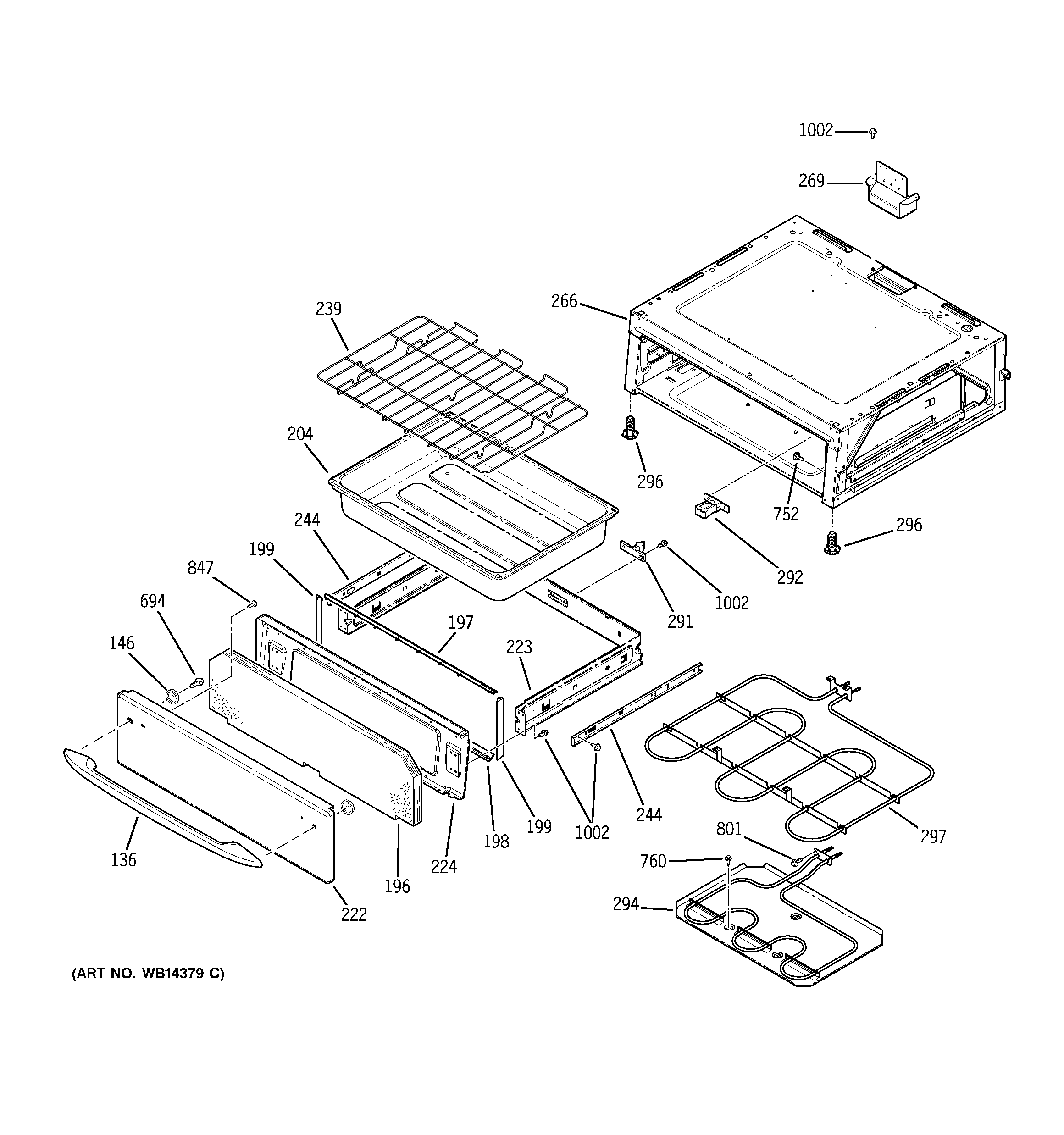 GE JBP89TM1WW warming drawer diagram