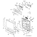 GE GSD5152F02CC escutcheon & door assembly diagram