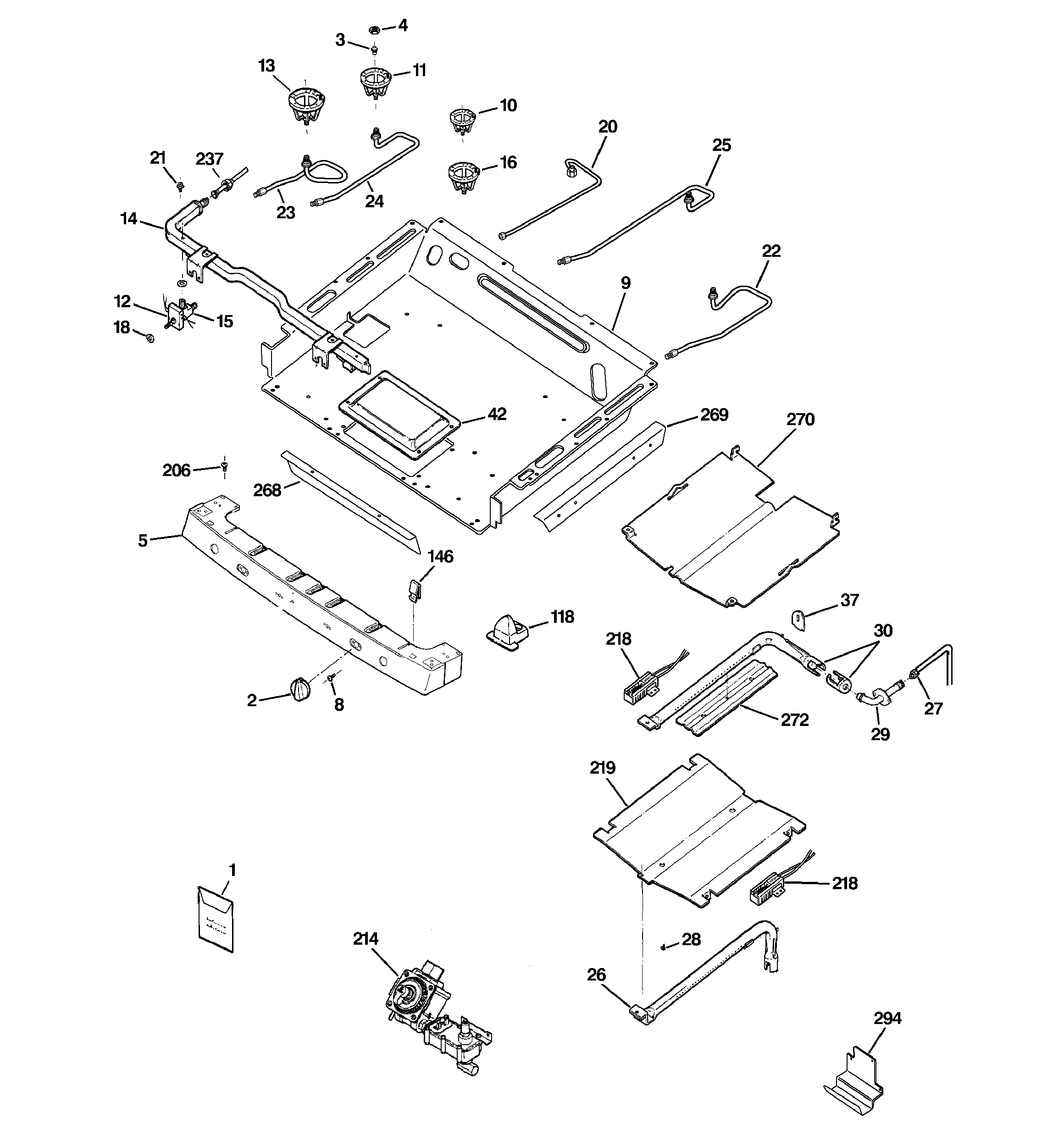 GE JGB908WEK7WW gas & burner parts diagram