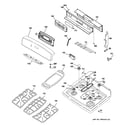 GE JGB908WEK7WW control panel & cooktop diagram