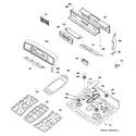 GE JGB918BEK6BB control panel & cooktop diagram