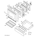 GE JGBP85BEL2BB door & drawer parts diagram
