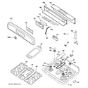 GE JGBP88SEM1SS control panel & cooktop diagram