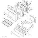 GE JGBP88SEM1SS door & drawer parts diagram