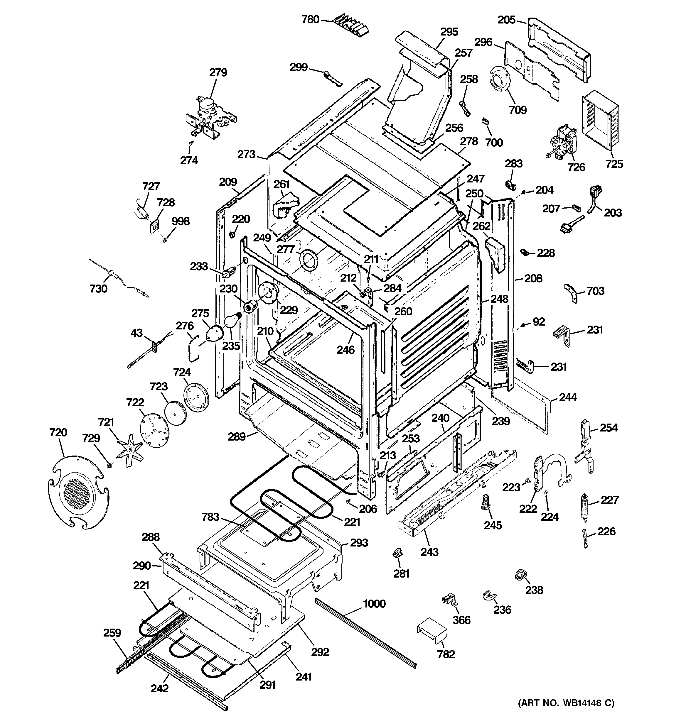 GE PGB918DEM1BB body parts diagram