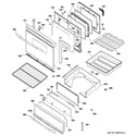 GE PGB918DEM1WW door & drawer parts diagram