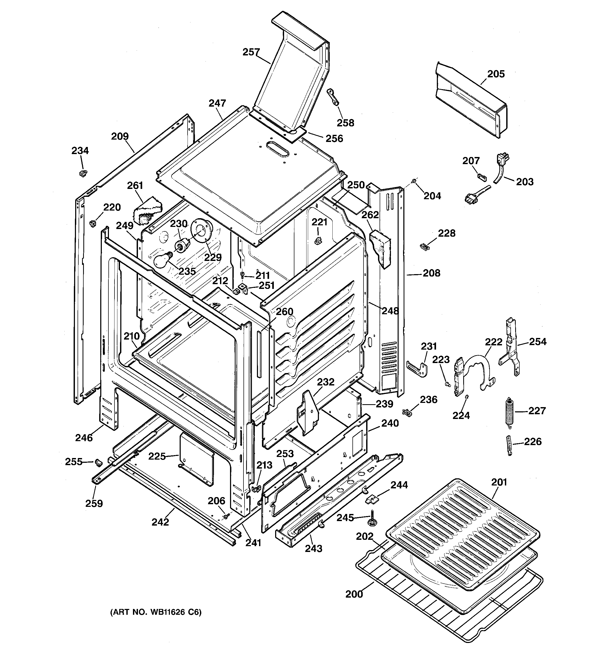 GE JGBS23WEV4WW body parts diagram