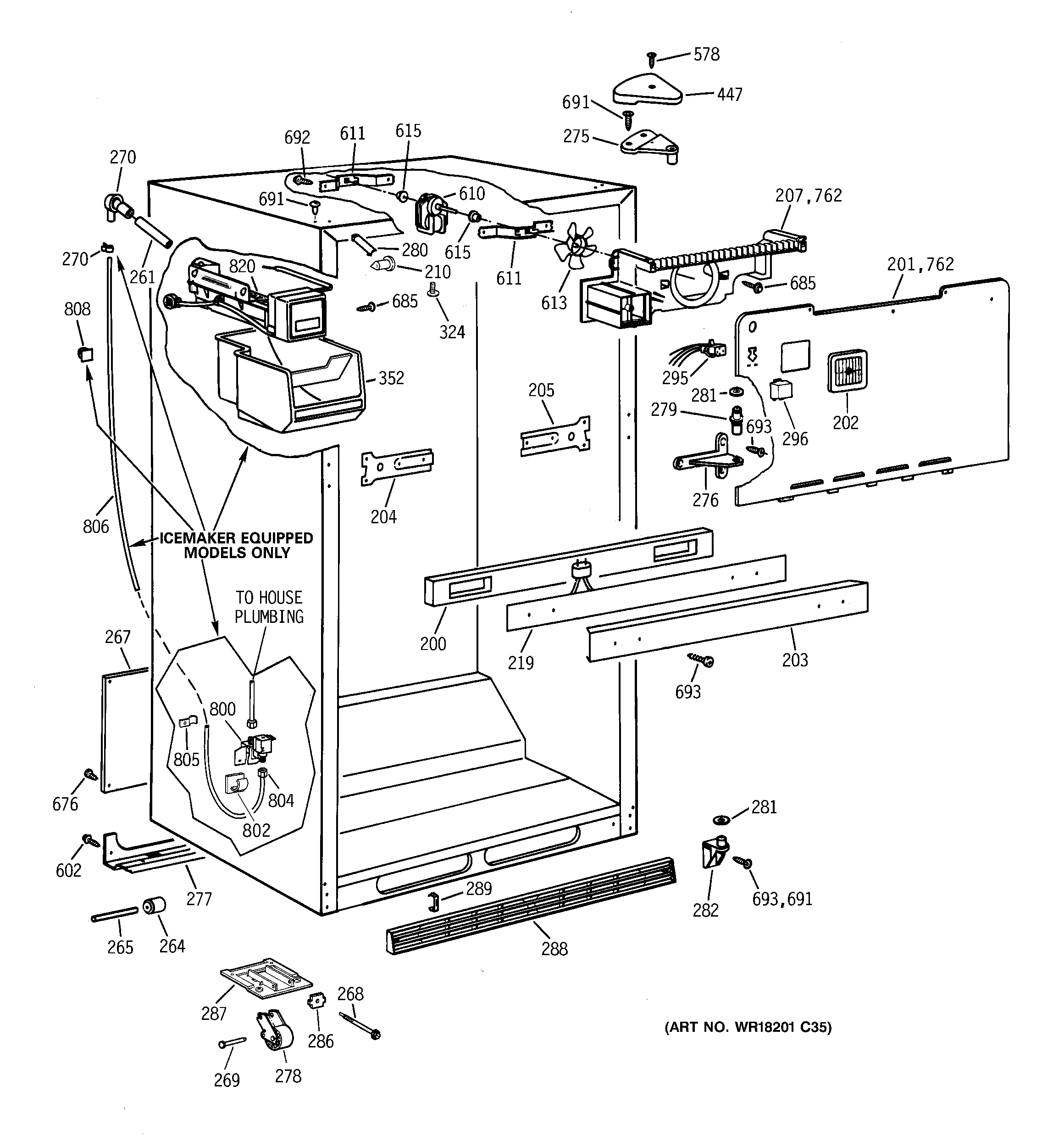 Kenmore 36378472894 cabinet parts diagram