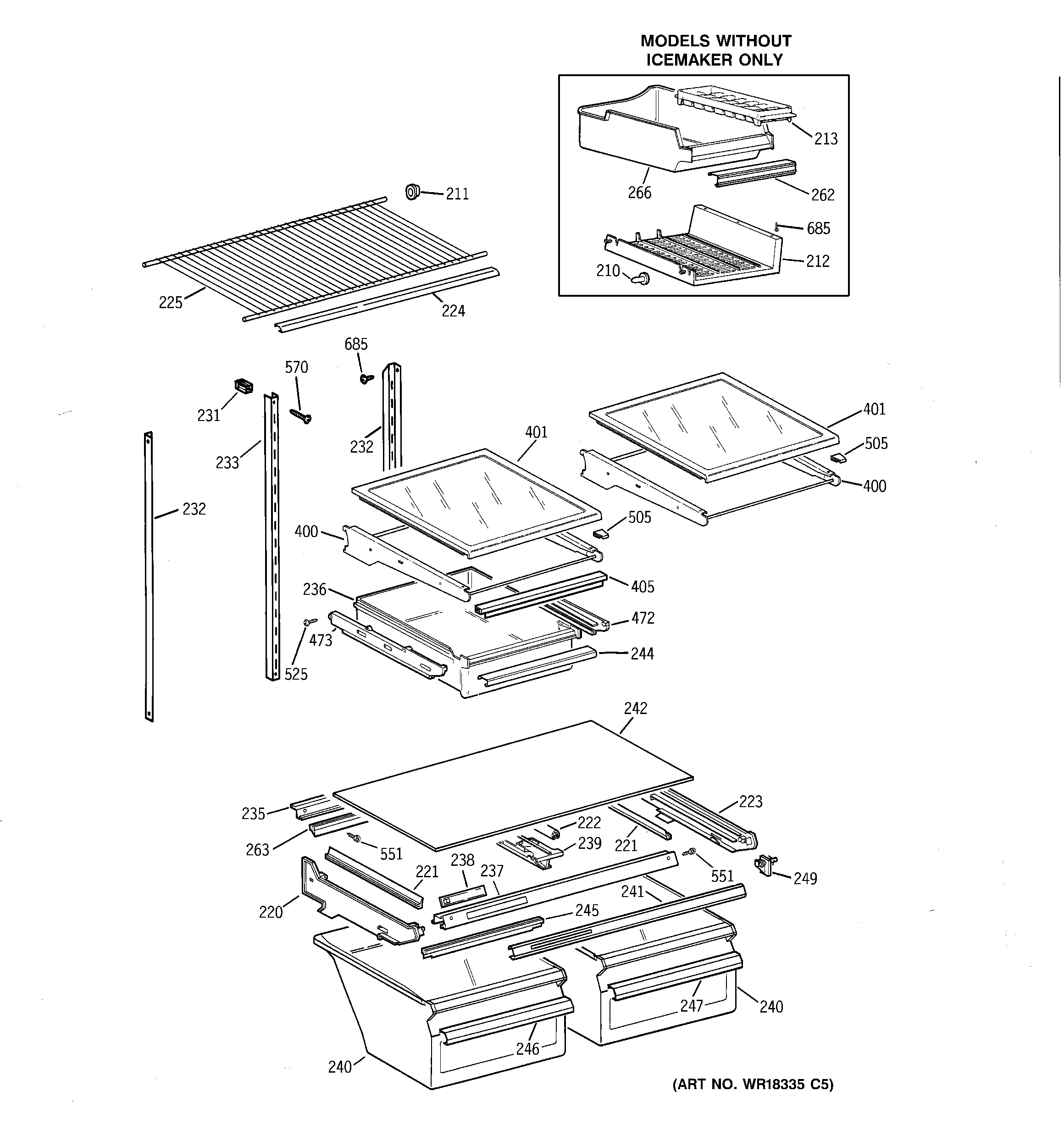 Kenmore 36368592894 shelf parts diagram