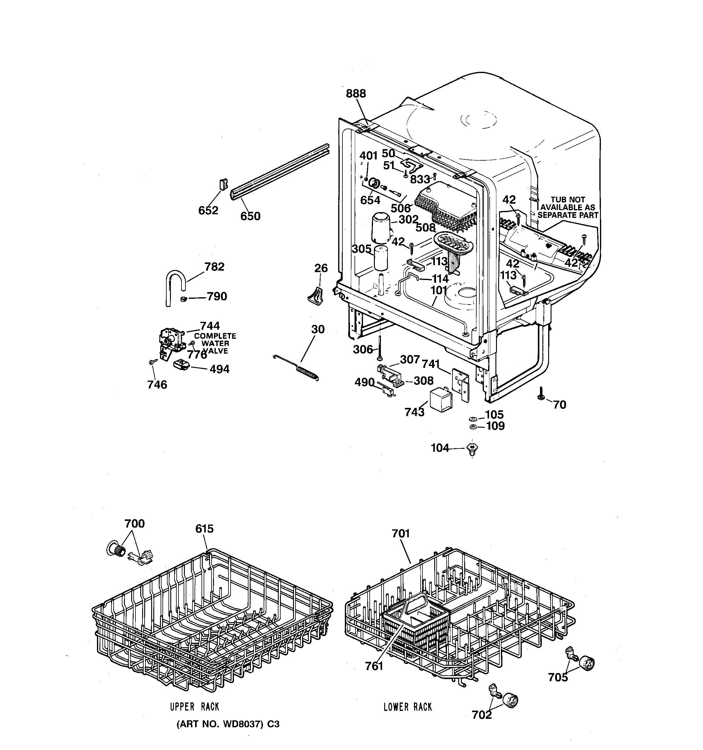 Kenmore 36314061791 body parts diagram