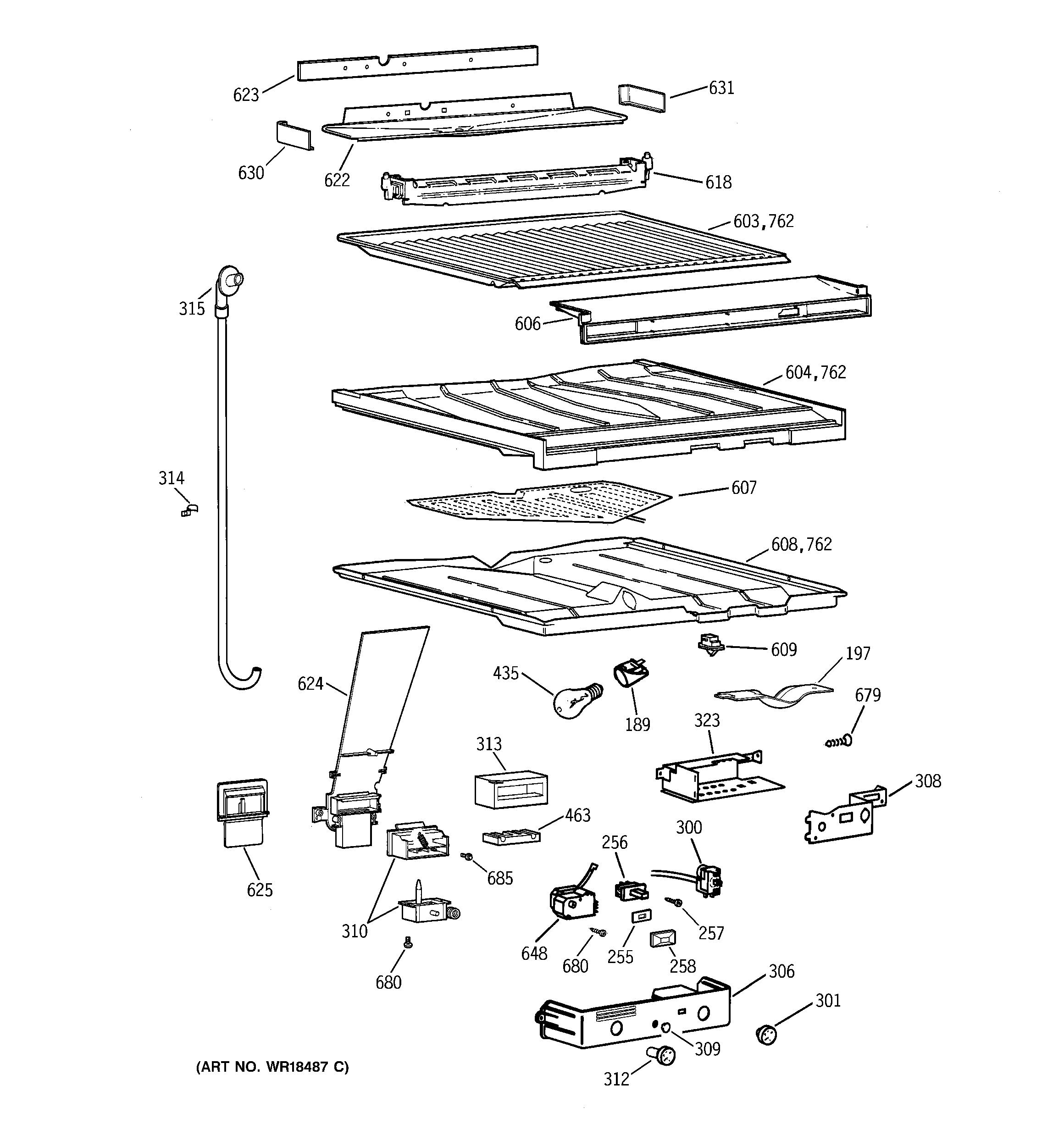 GE TBG24JABGRWW separator compartment parts diagram