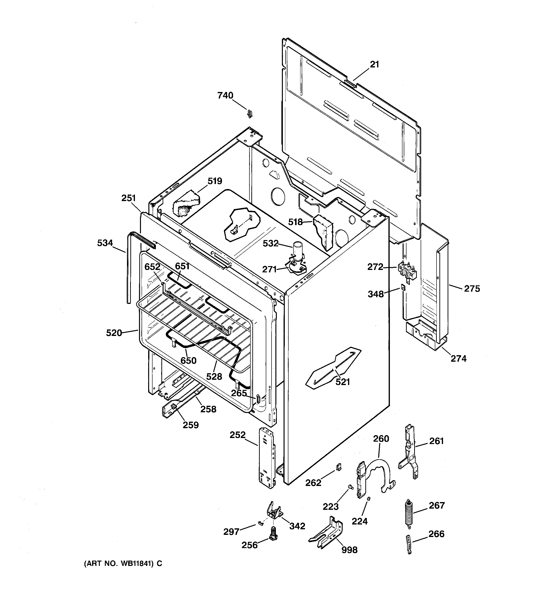 GE JBS03V5 body parts diagram