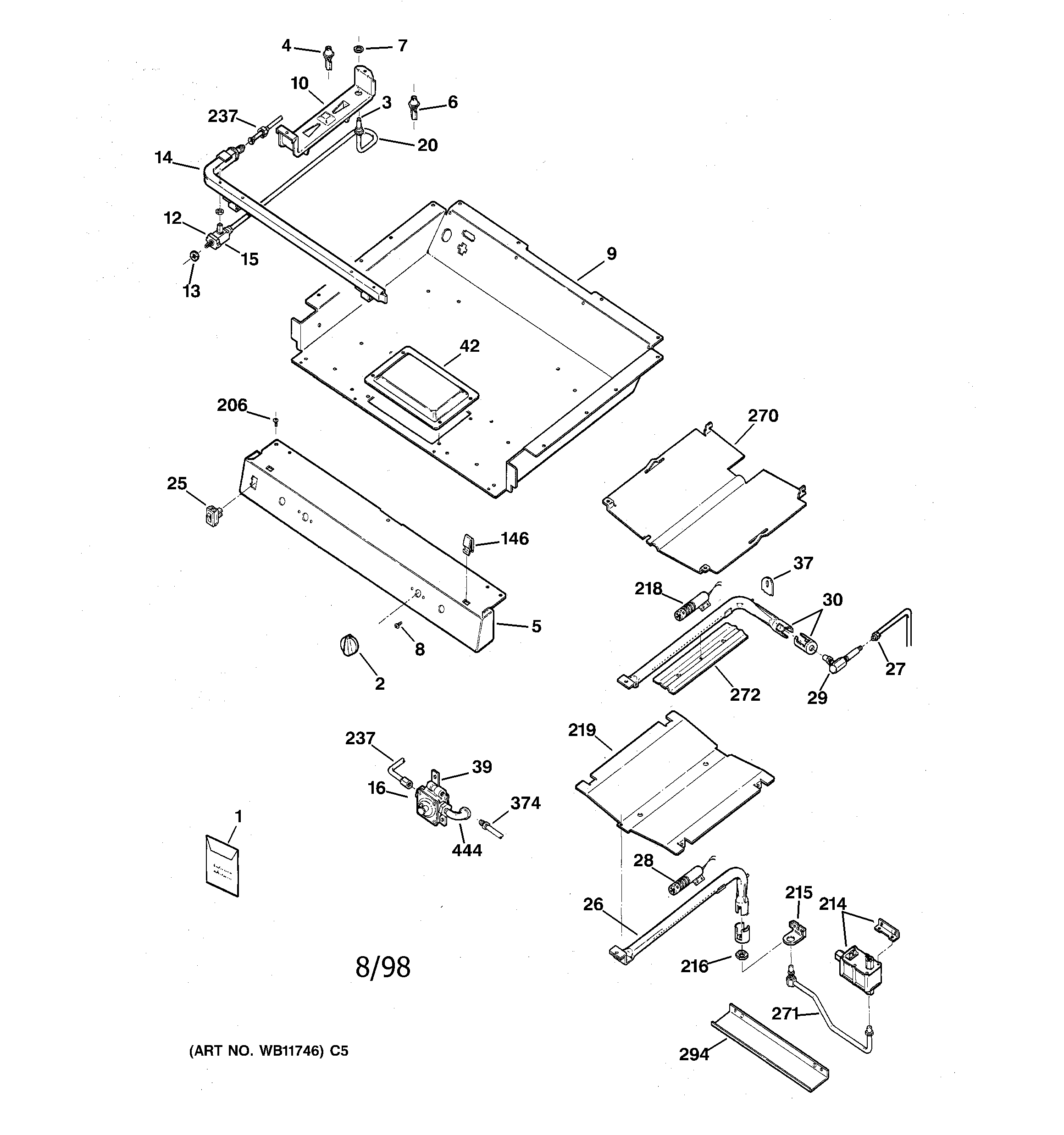 GE JGBP35GZA1WW gas burner parts diagram