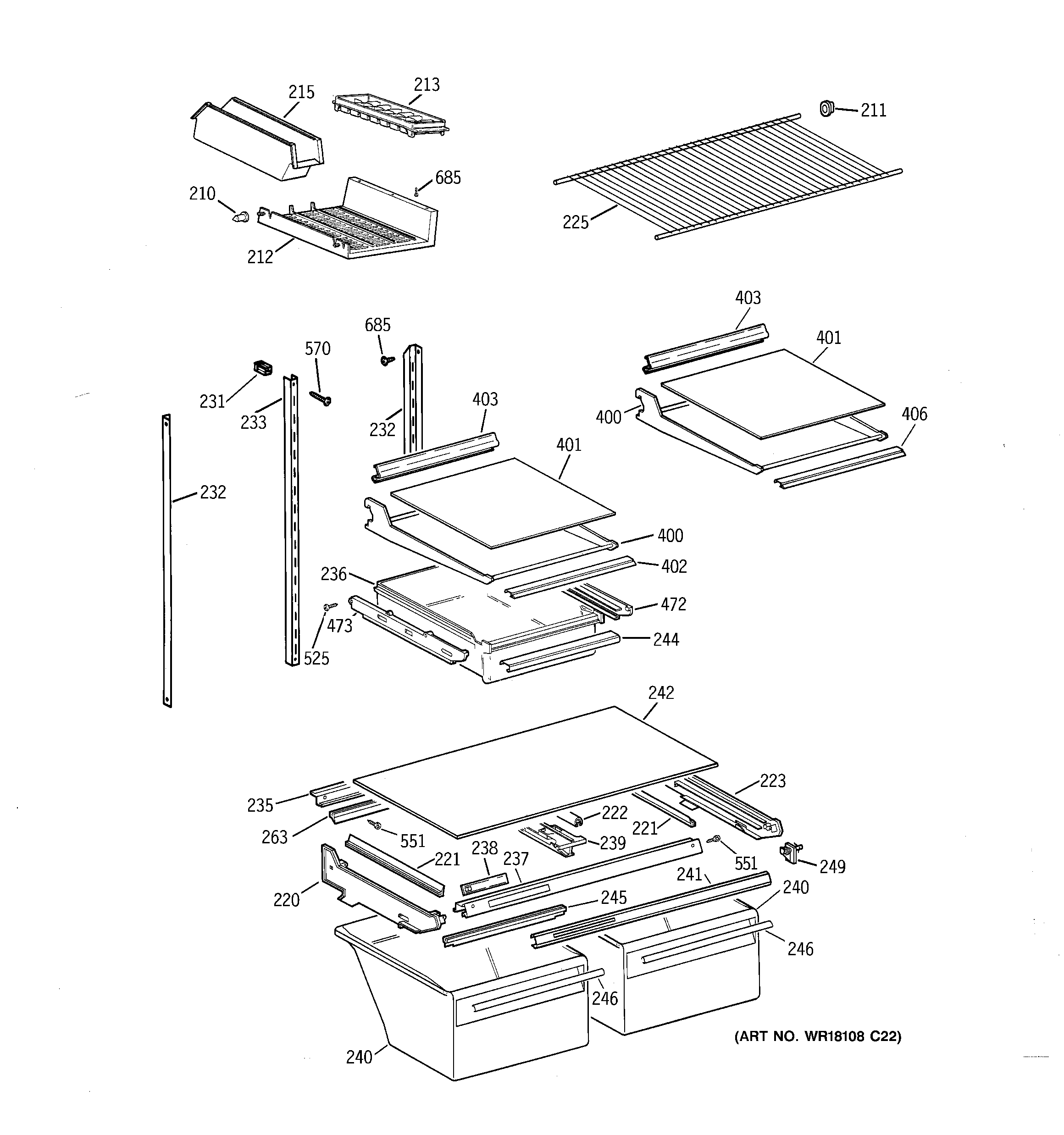 GE TBG21JABGRWW shelf parts diagram