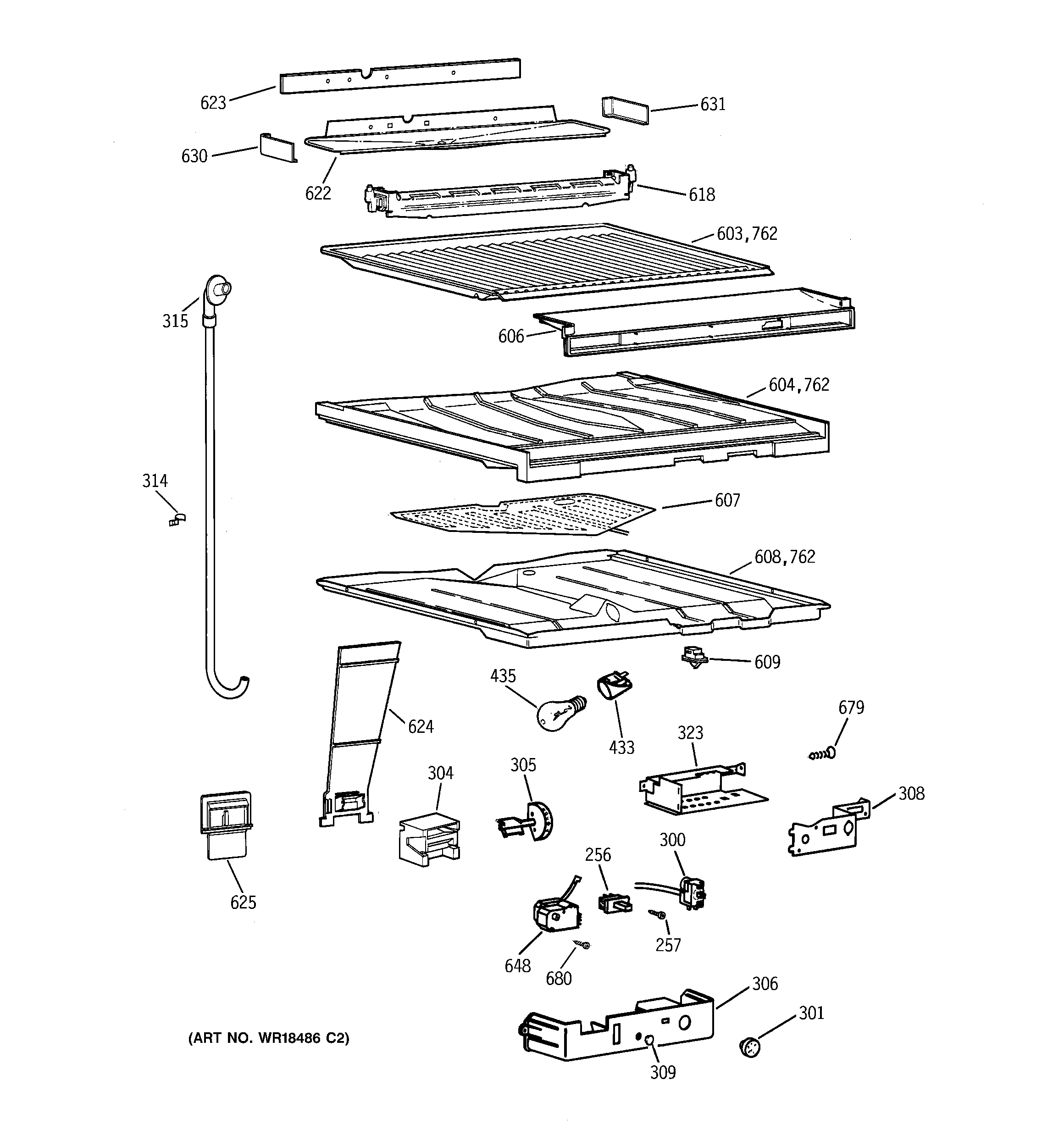 GE TBT24JABFRWW compartment separator parts diagram