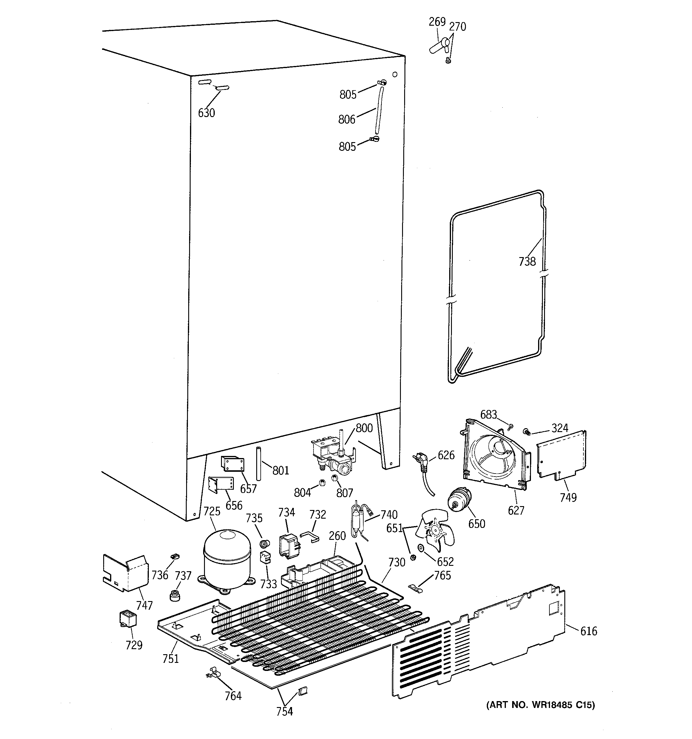 GE TFG25PRBABB unit parts diagram