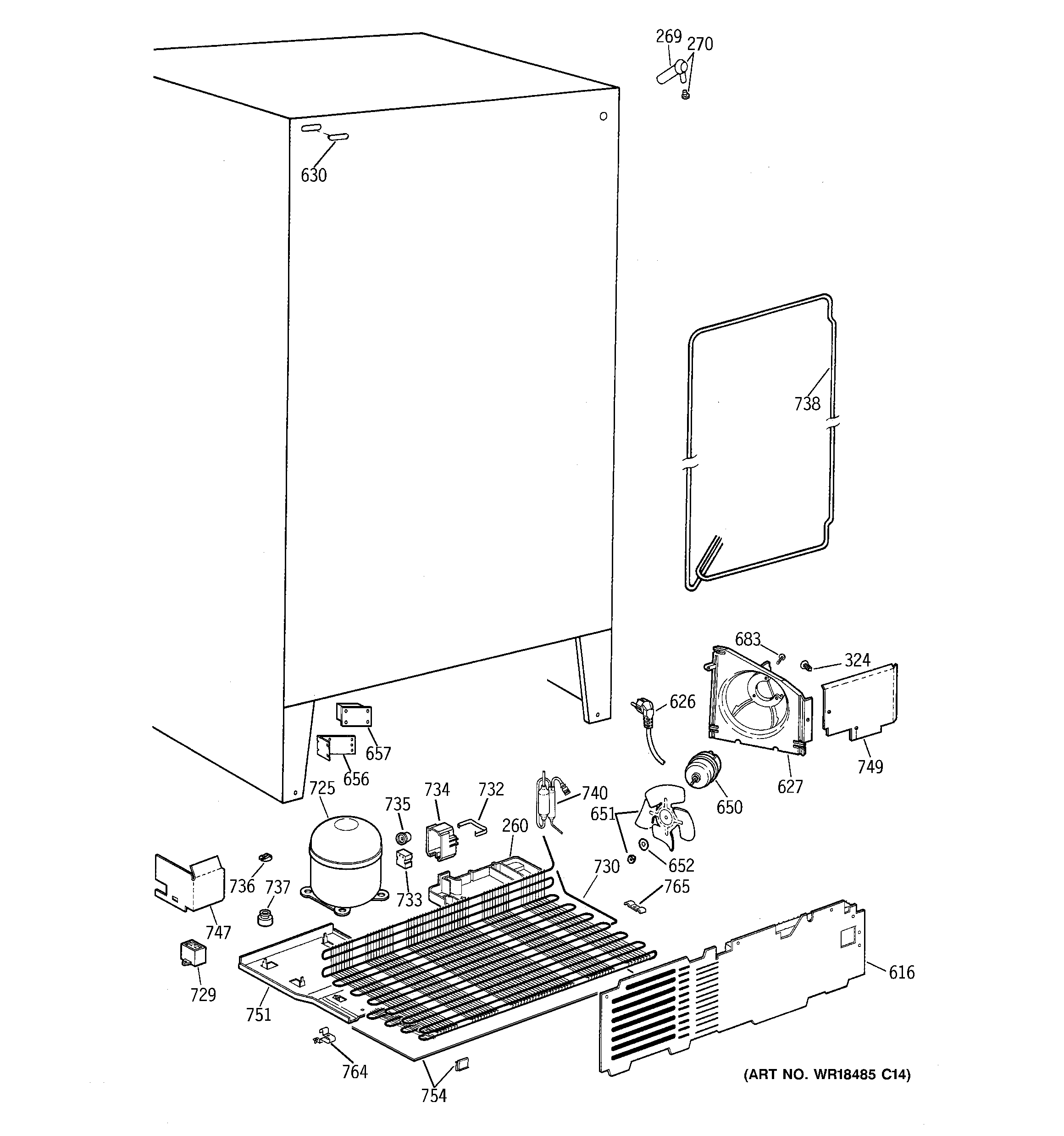 GE TFG25PABAWW unit parts diagram
