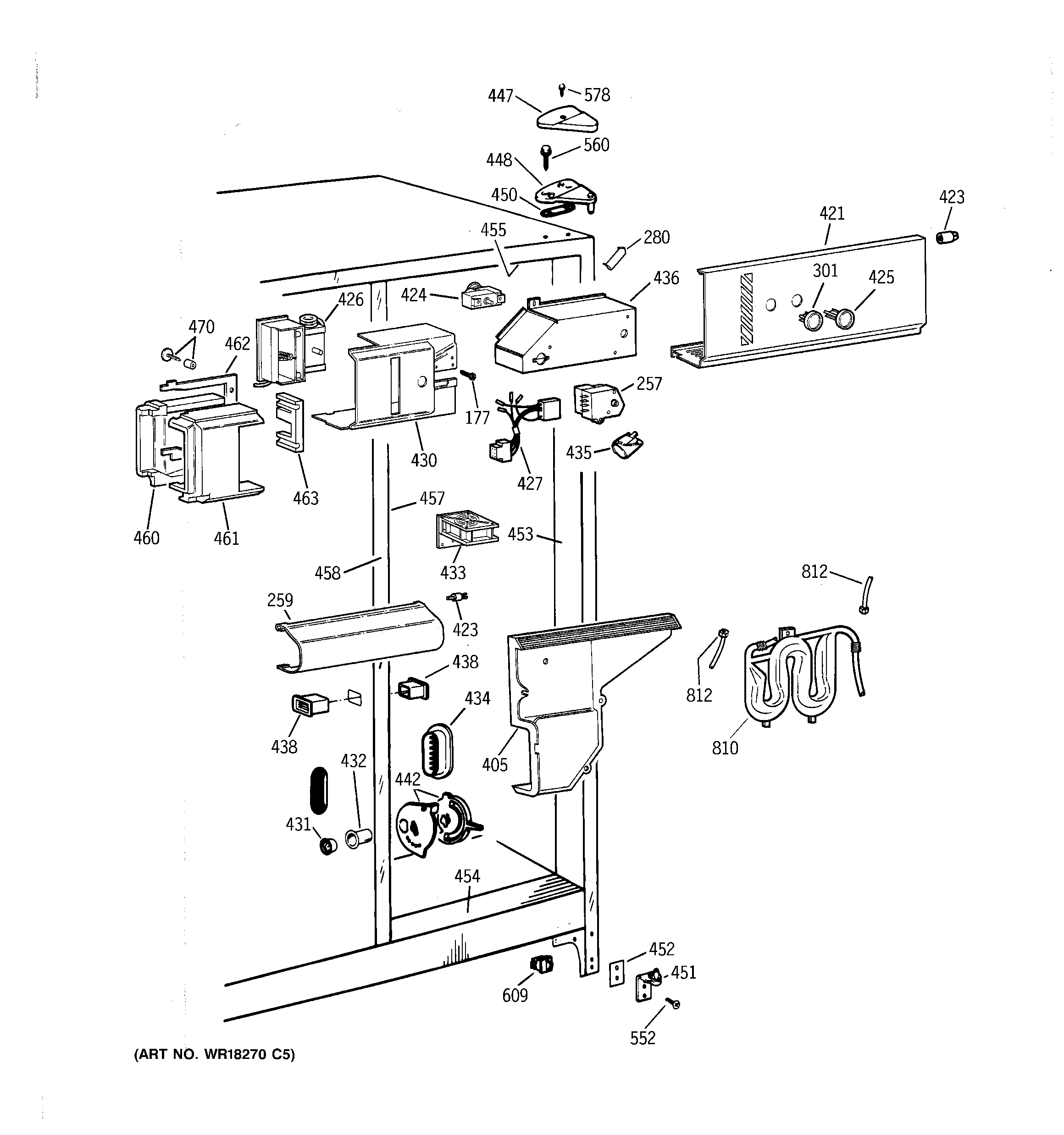 GE TFG27PRBAWW fresh food section diagram