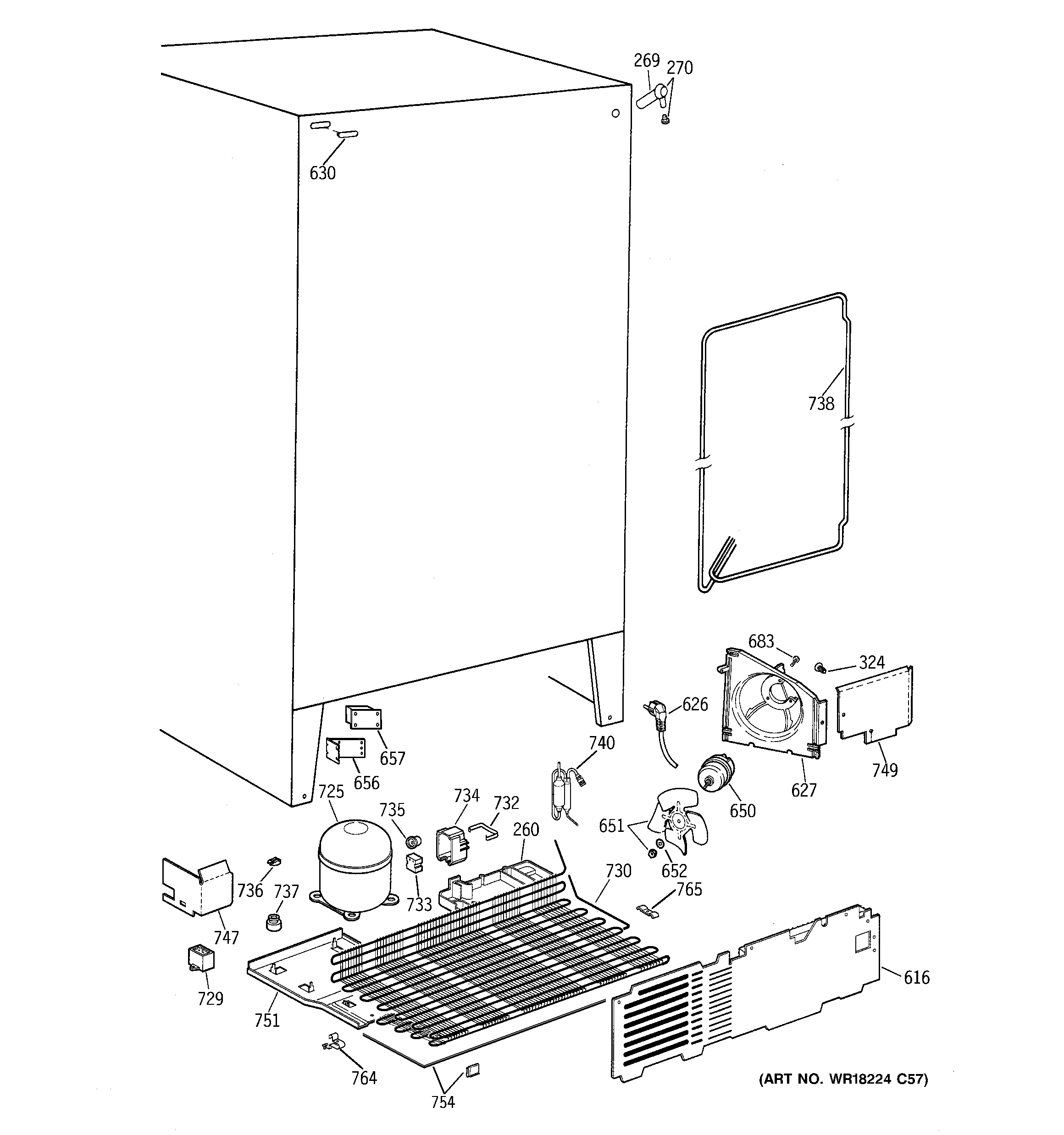 GE TFT20JABAWW unit parts diagram
