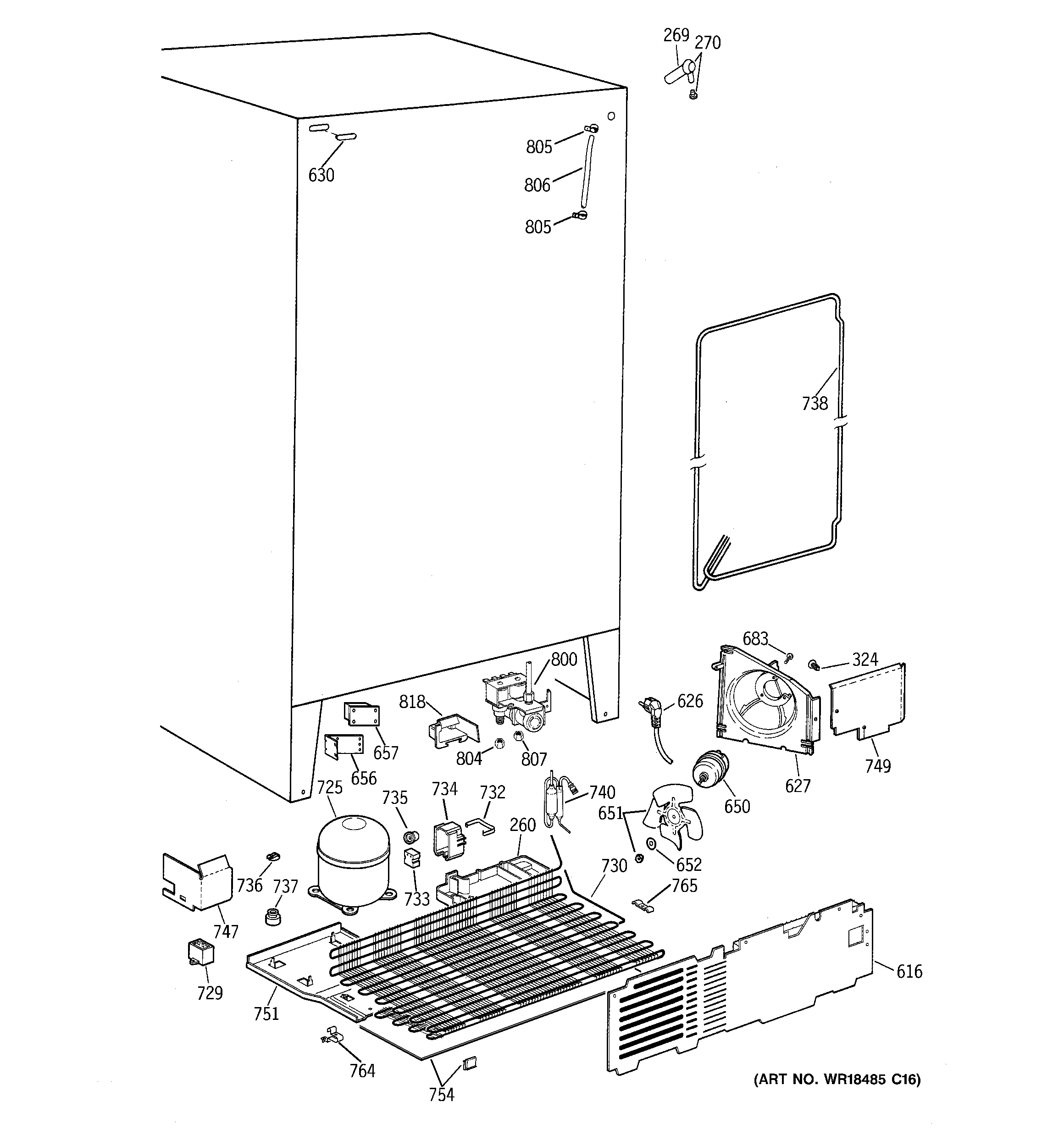 GE TFT20JRBAAA unit parts diagram