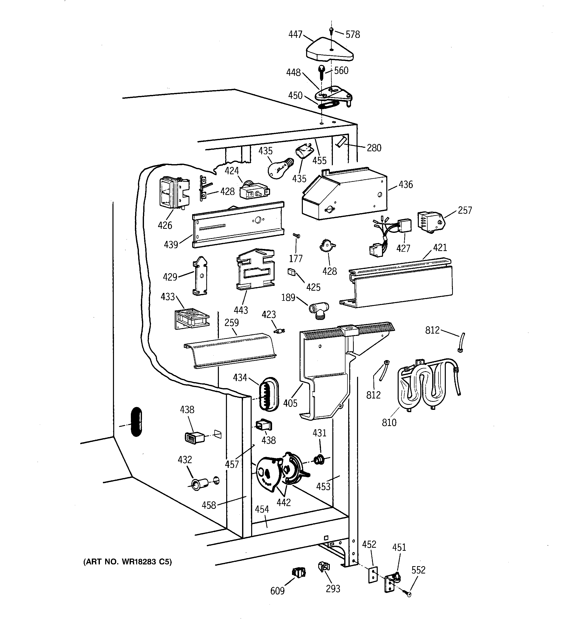 GE TFT22PRBAAA fresh food section diagram