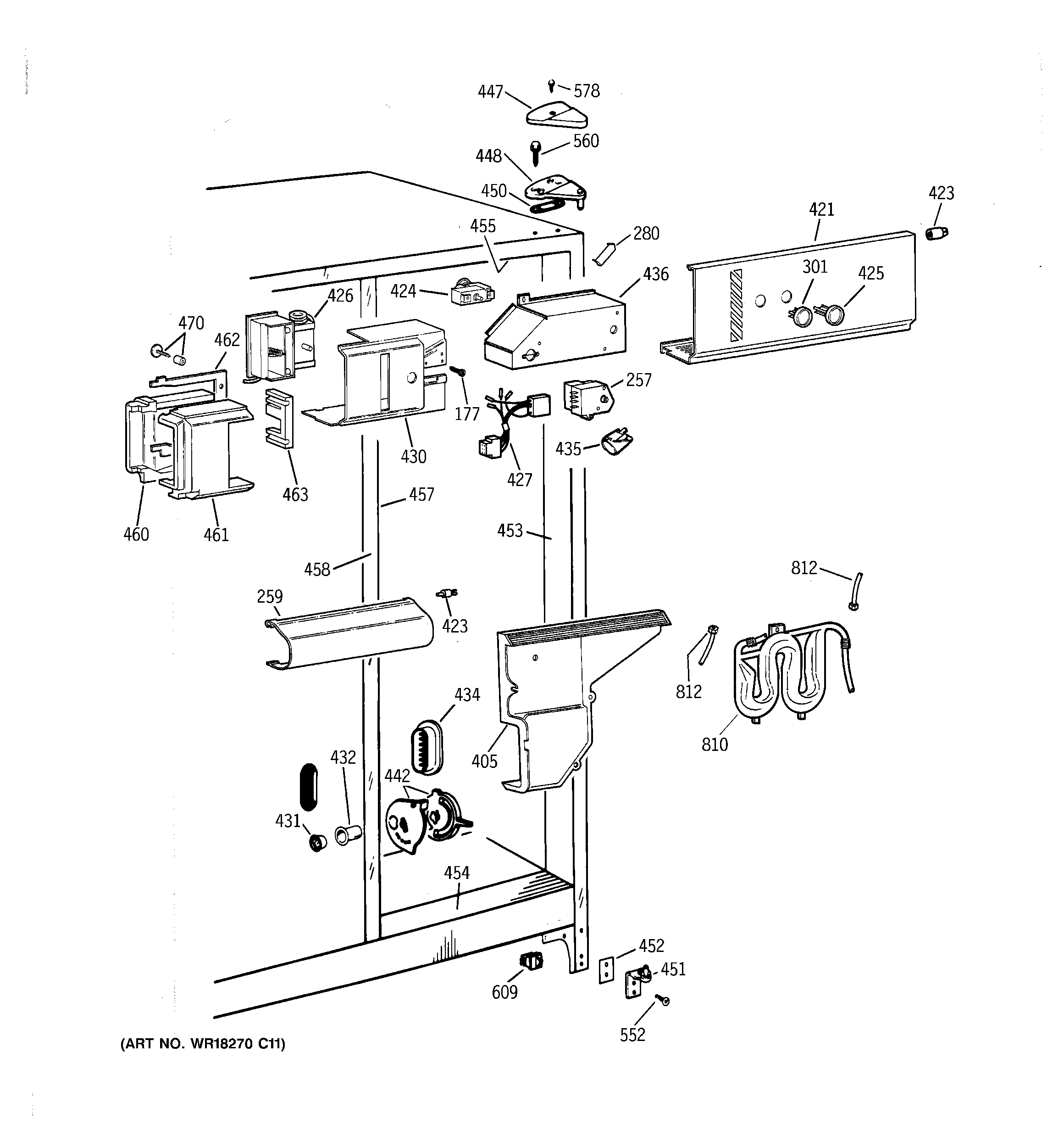 GE TFZ22PRBAWW fresh food section diagram