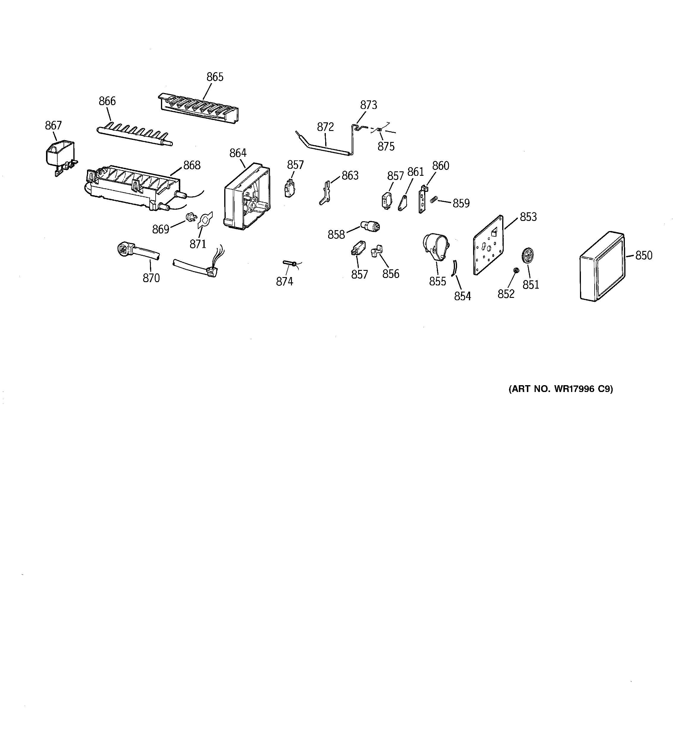 Kenmore 36378167893 icemaker wr30x0327 diagram