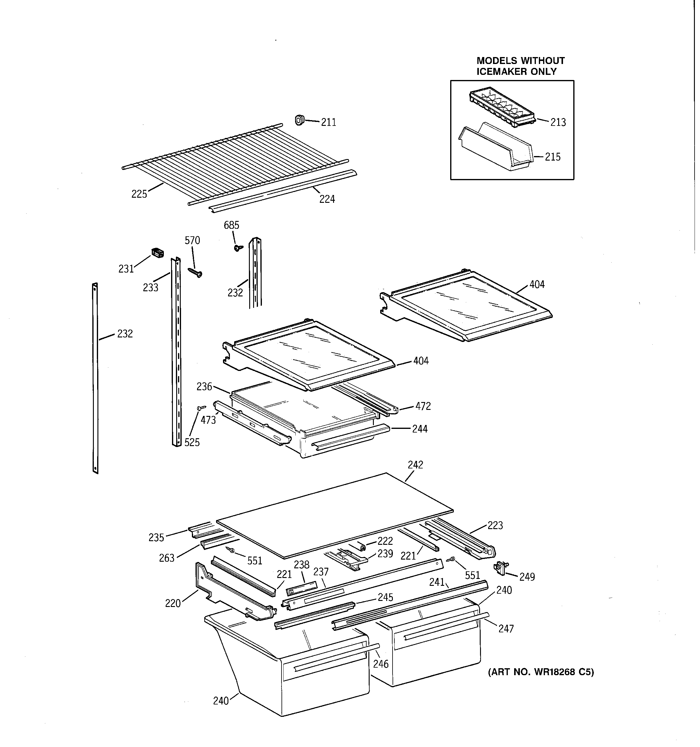 Kenmore 36368965897 shelf parts diagram
