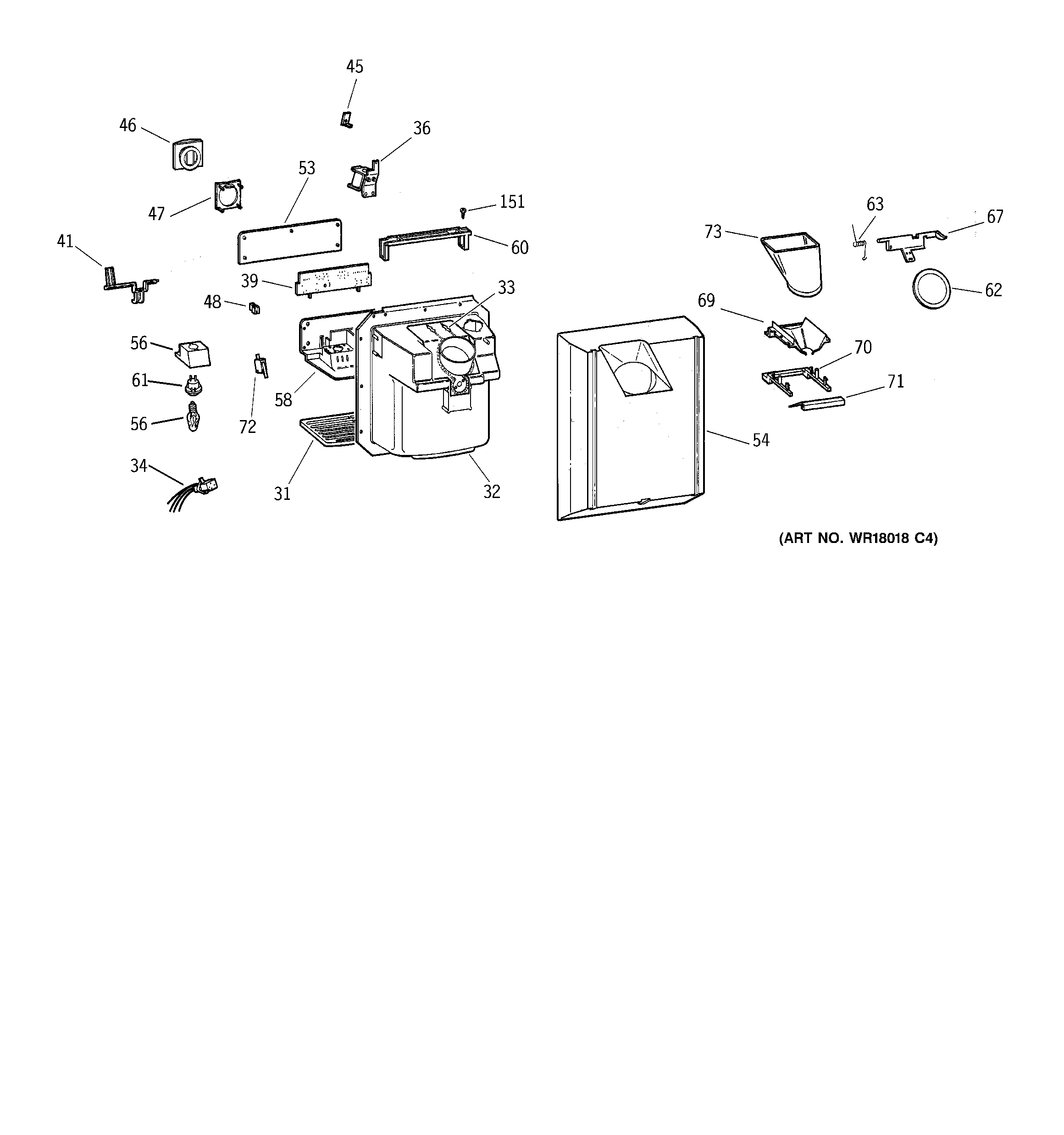 Kenmore 36358075891 dispenser diagram