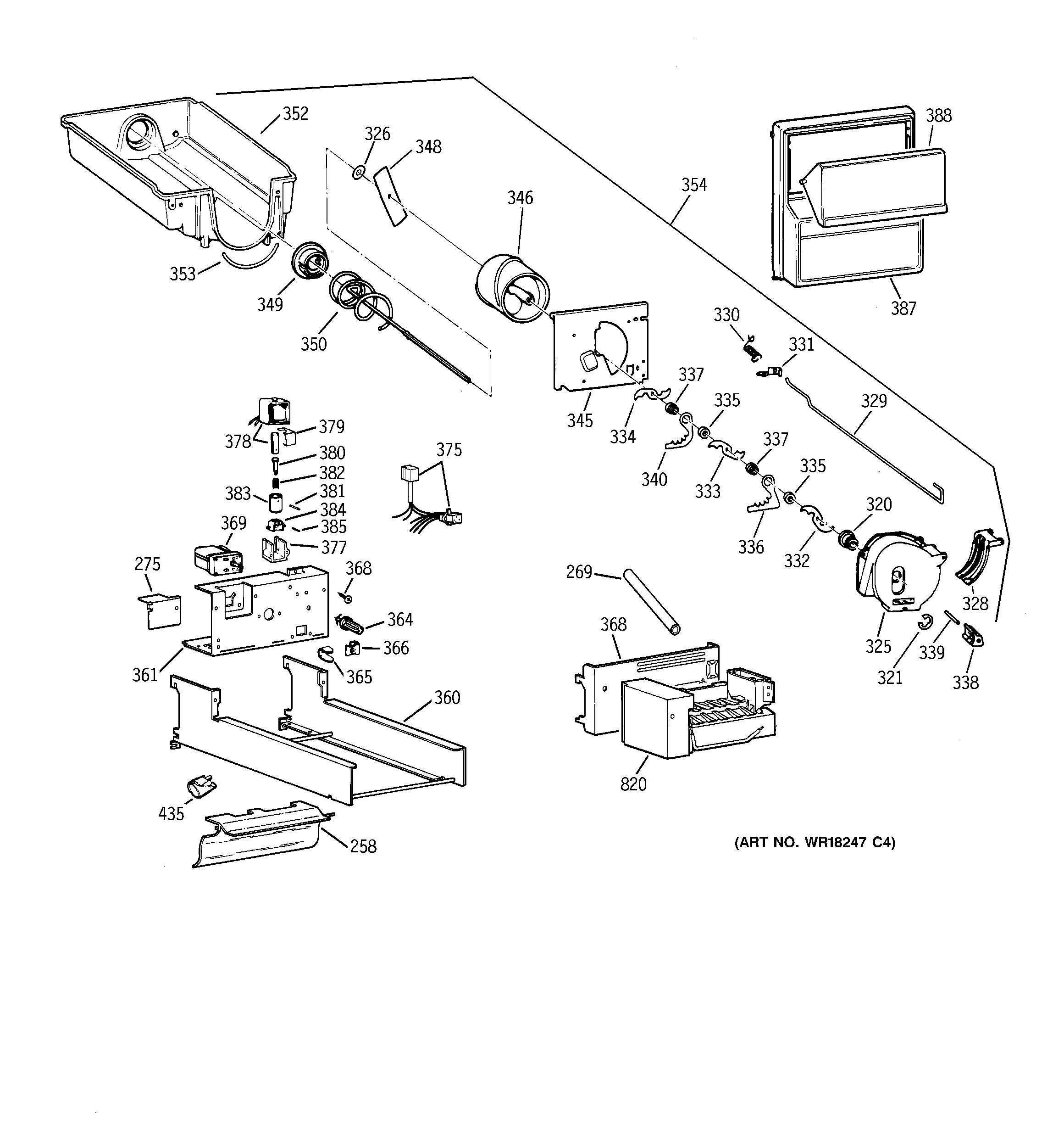 Kenmore 36358075891 ice bucket diagram