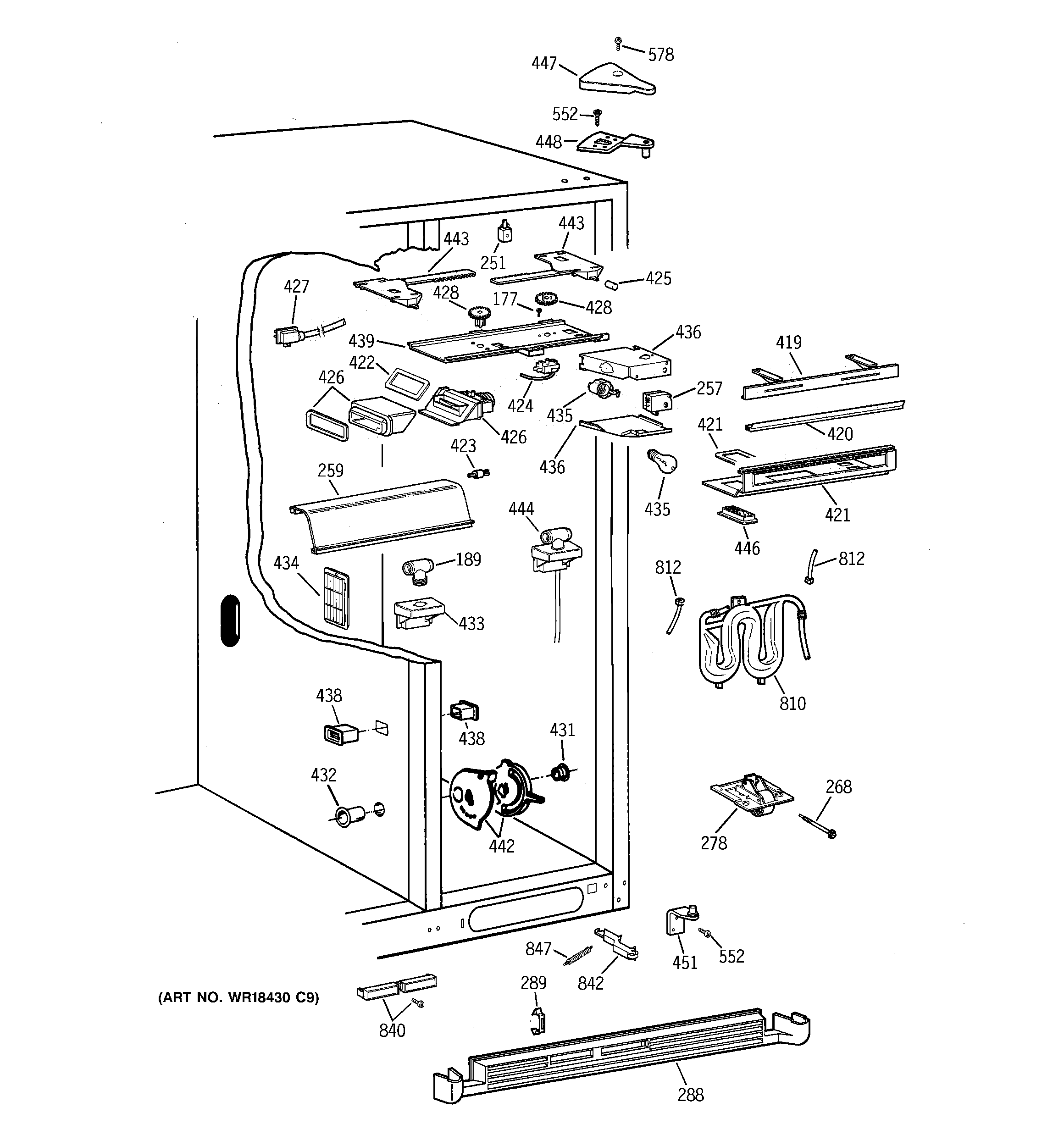 Kenmore 36358075891 fresh food section diagram