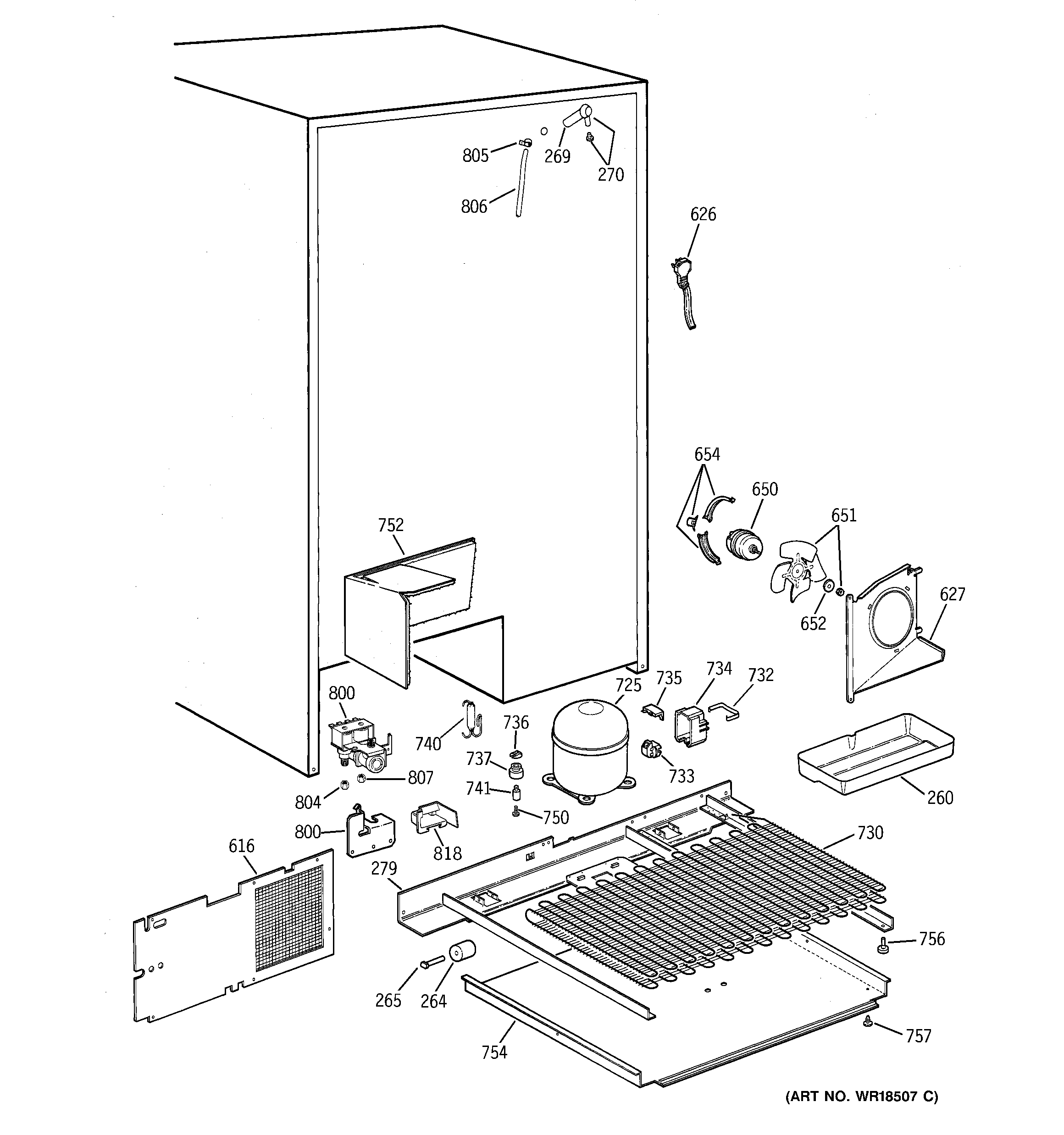 Kenmore 36358075891 unit parts diagram
