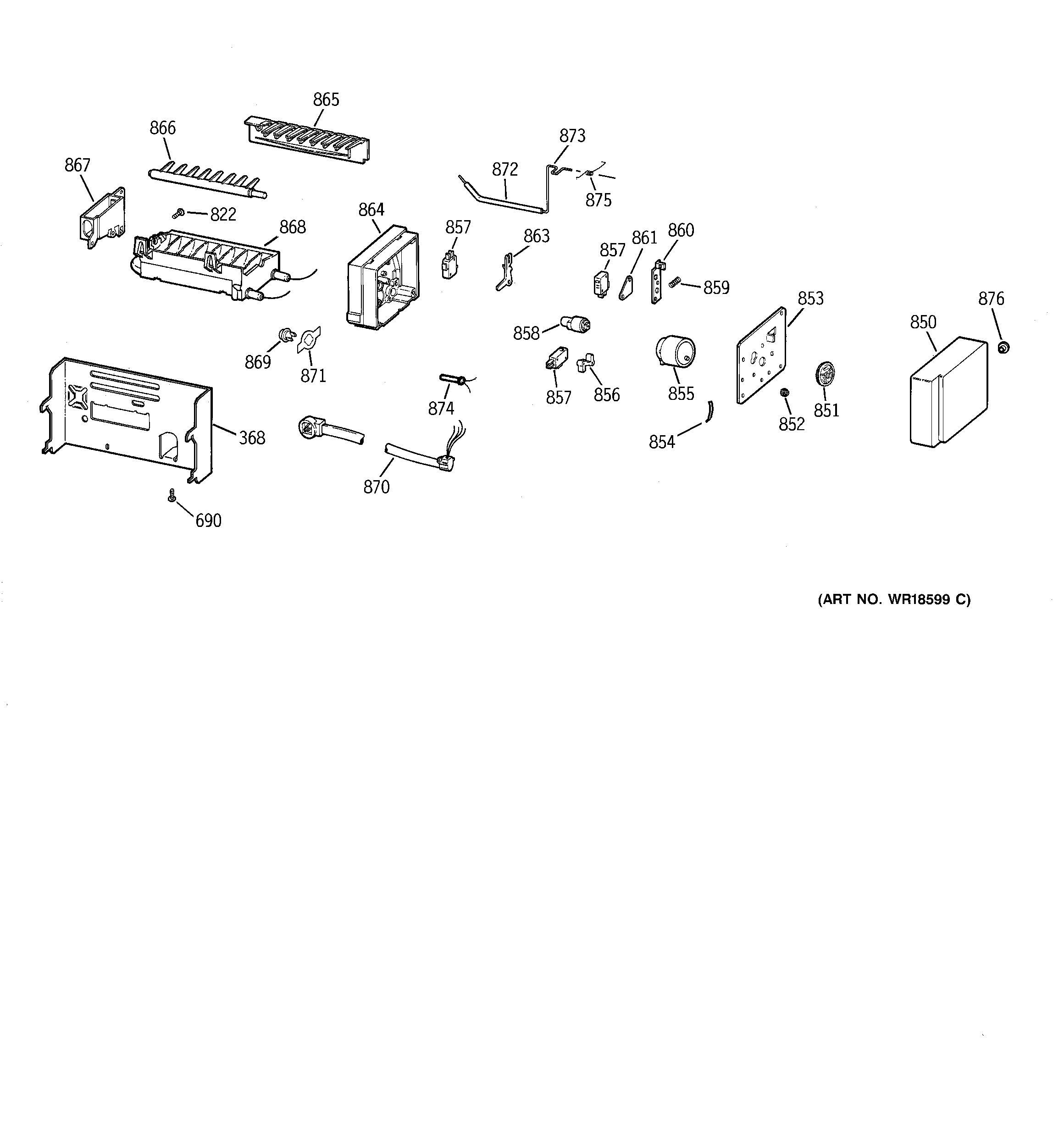Kenmore 36358075891 icemaker wr30x0328 diagram