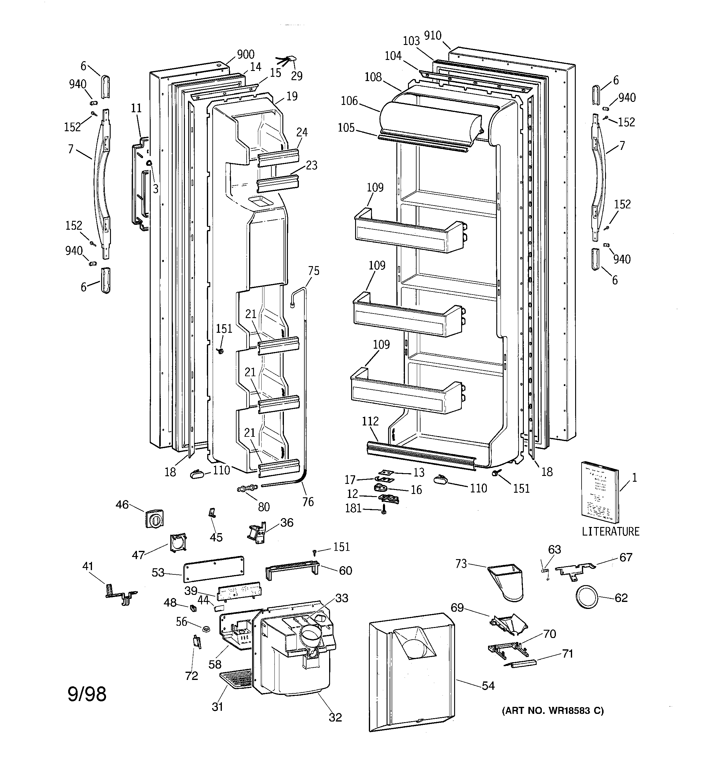 GE MRSC20KWBAAD doors diagram