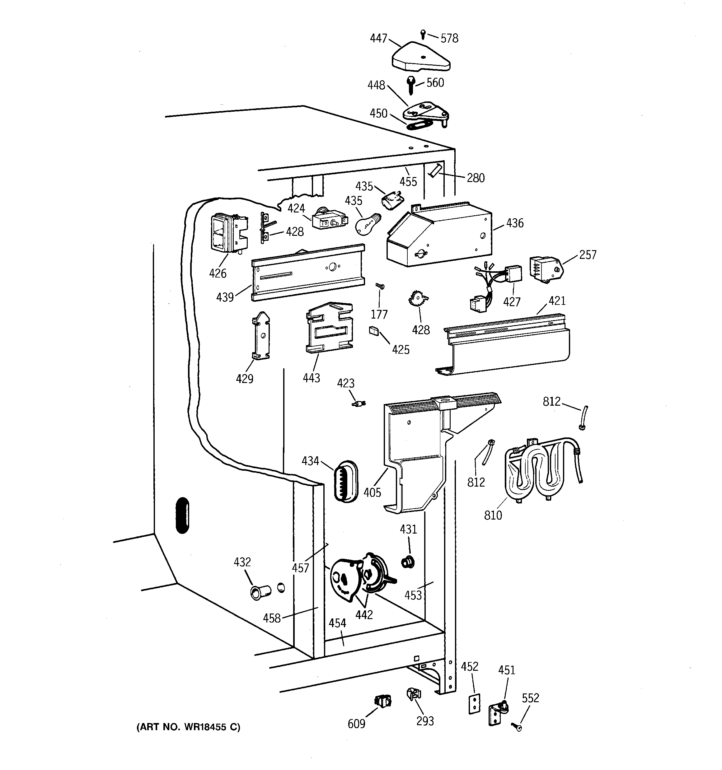GE MRSC20KWBAAD fresh food section diagram