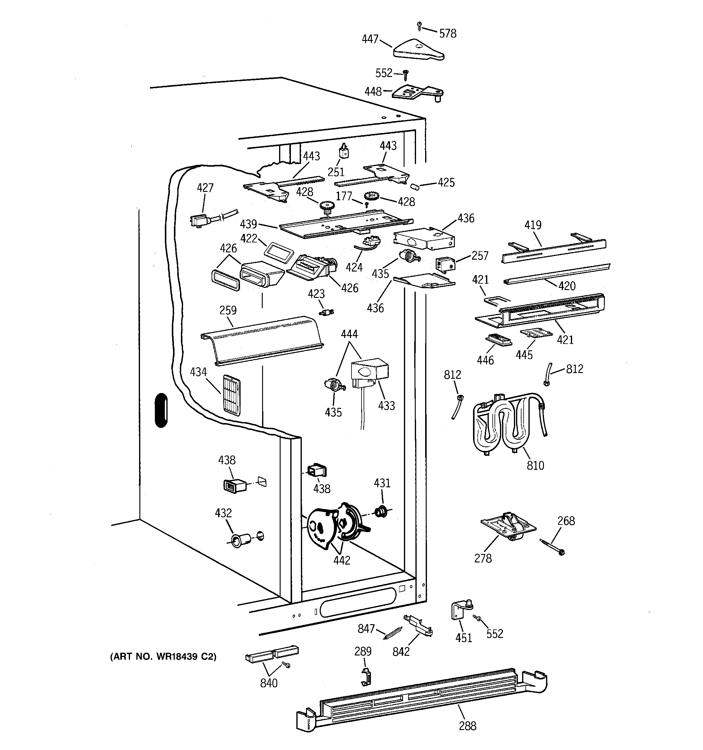 GE TFK28ZRBAAA fresh food section diagram