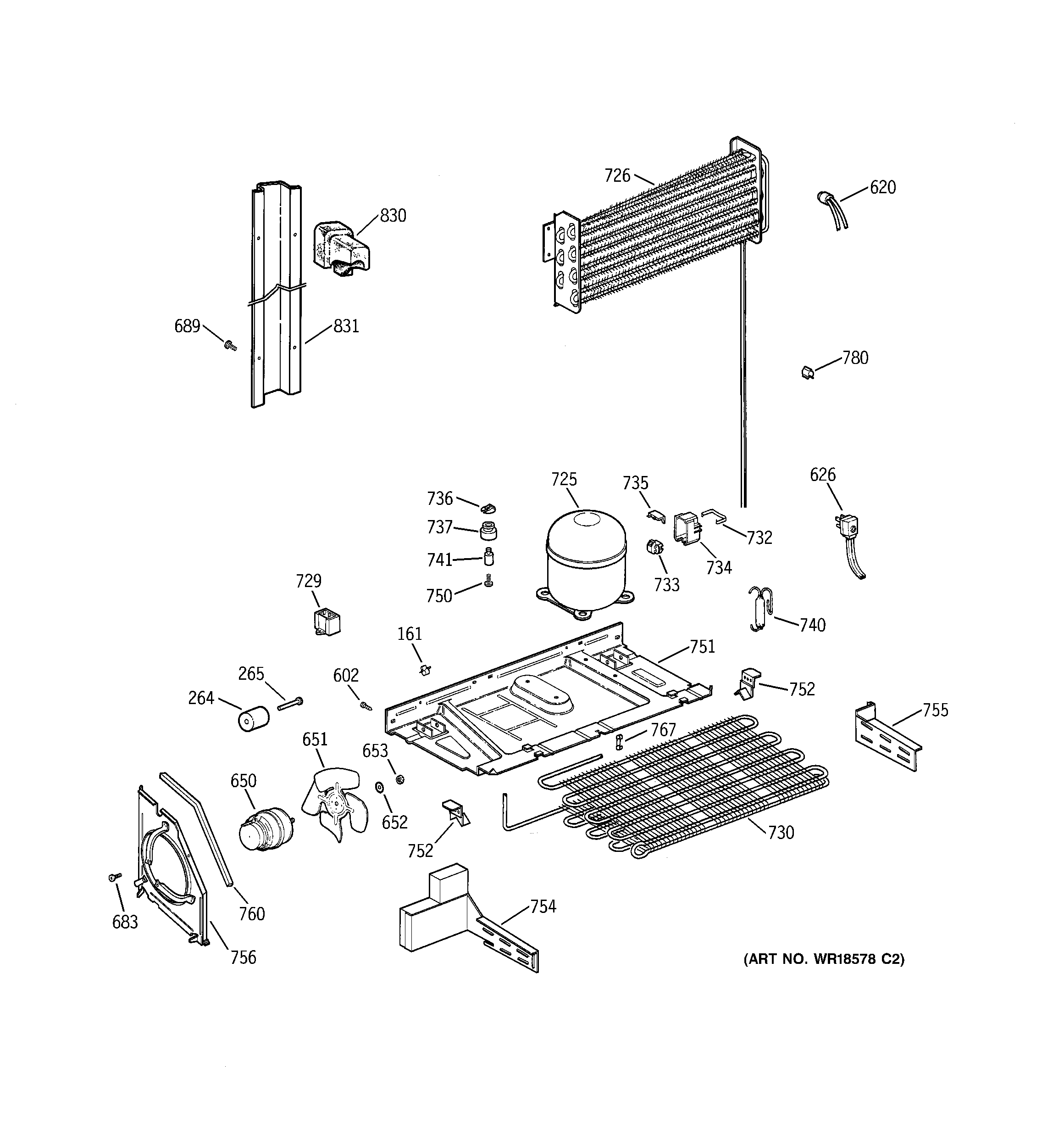 GE TBX18GABLRAA unit parts diagram