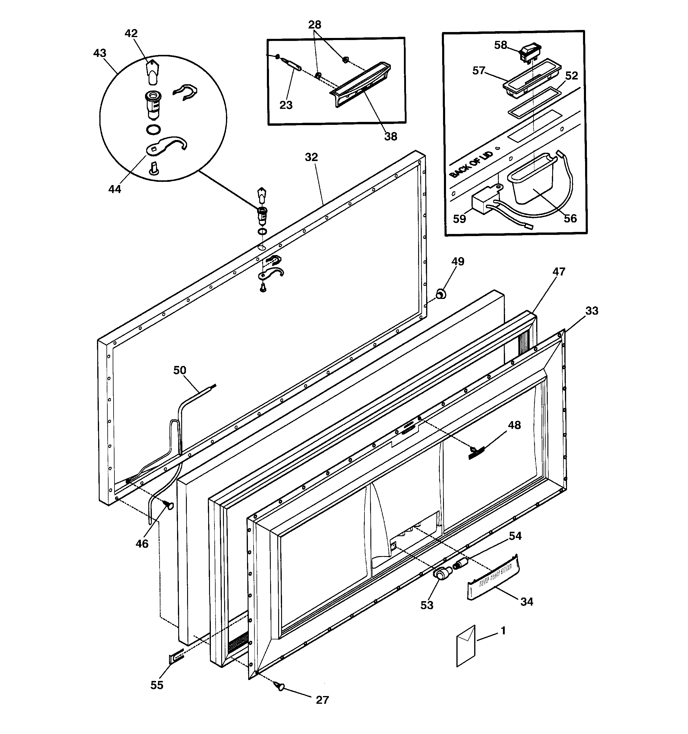 GE FCM15DAAWH door diagram