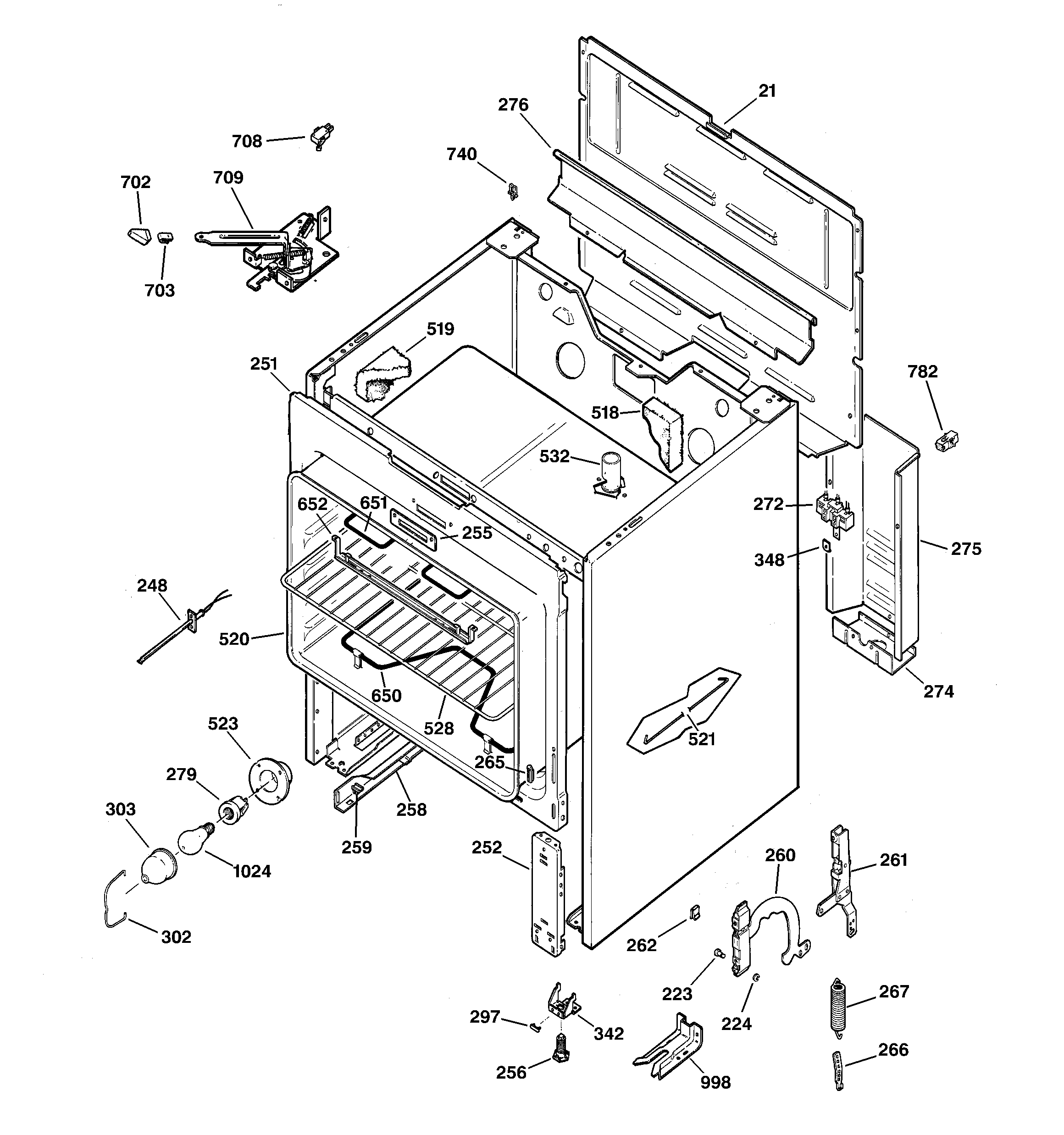 GE JBP21BY4 body parts diagram
