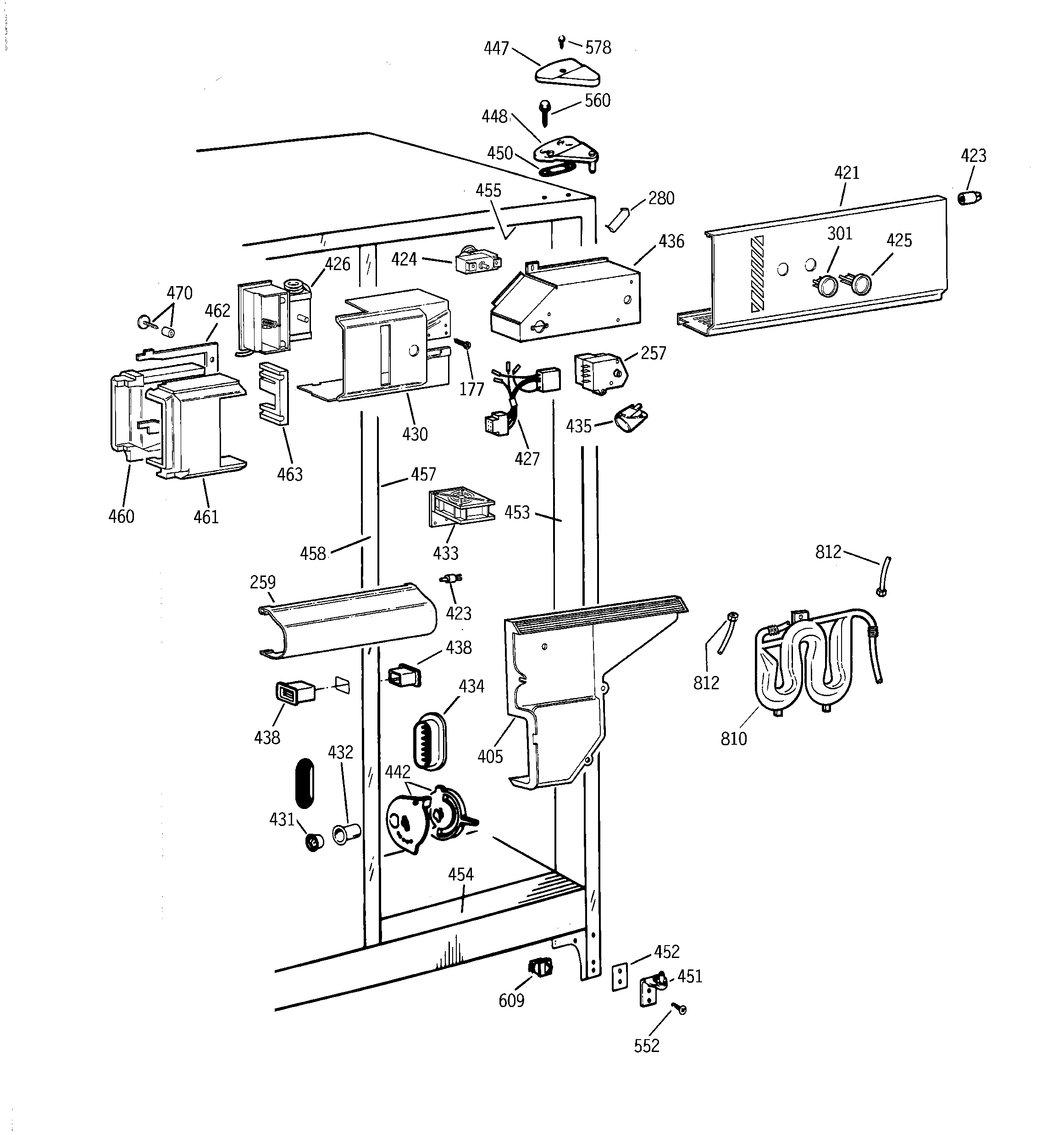 GE TFG25PRAAWW fresh food section diagram