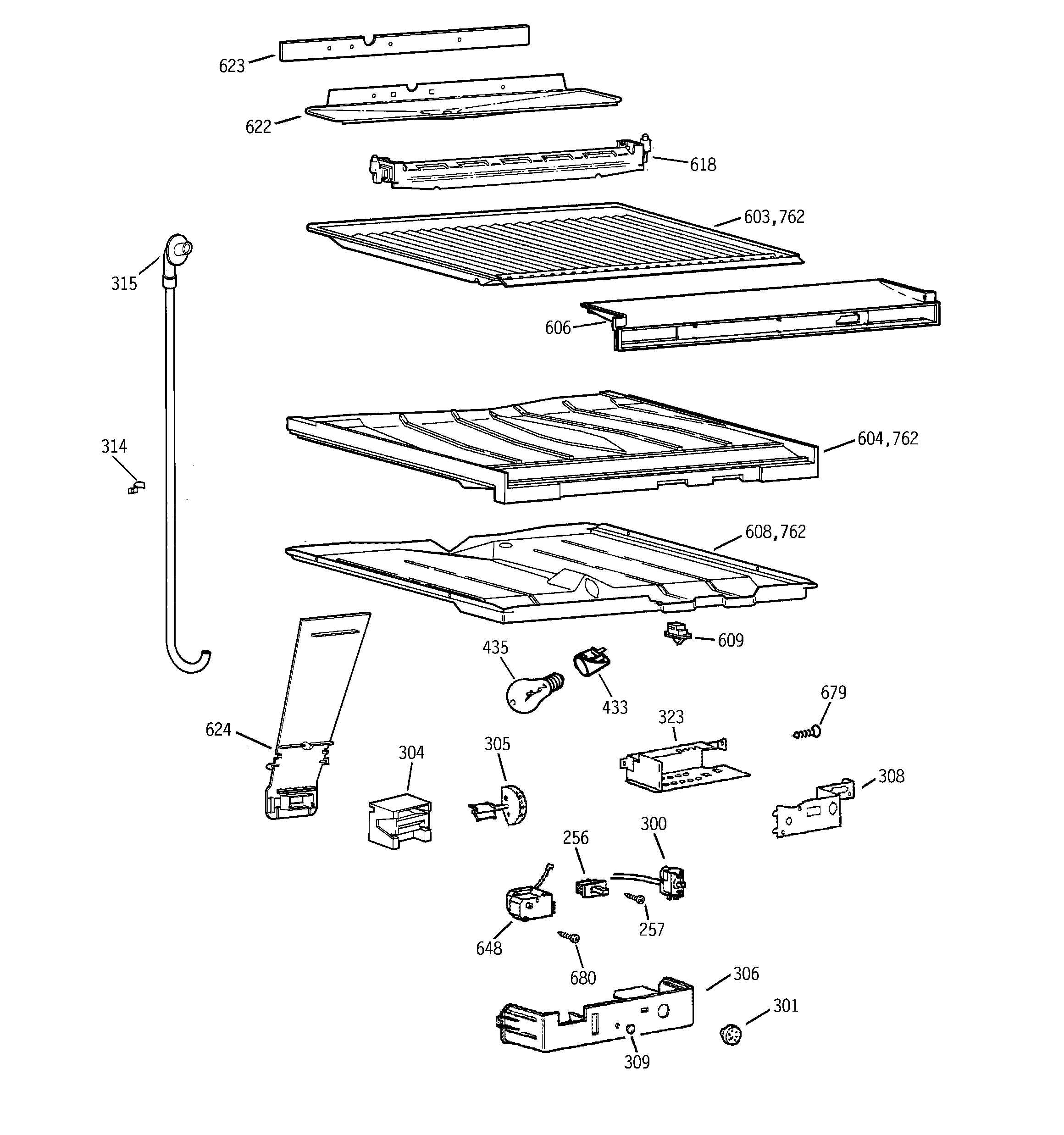 GE TBX18IABLRAA compartment separator parts diagram