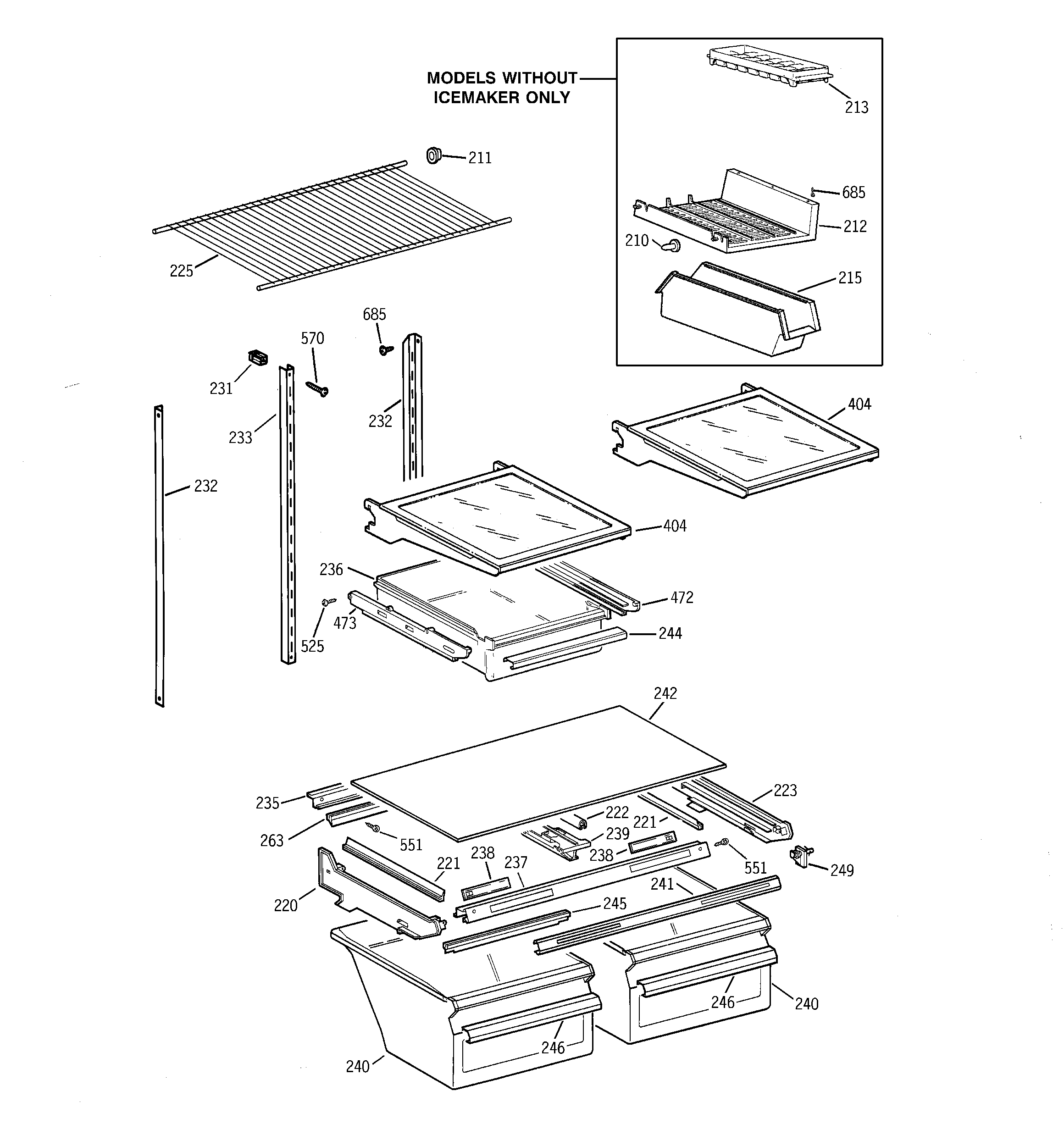 GE TBX18JABLRBB shelf parts diagram